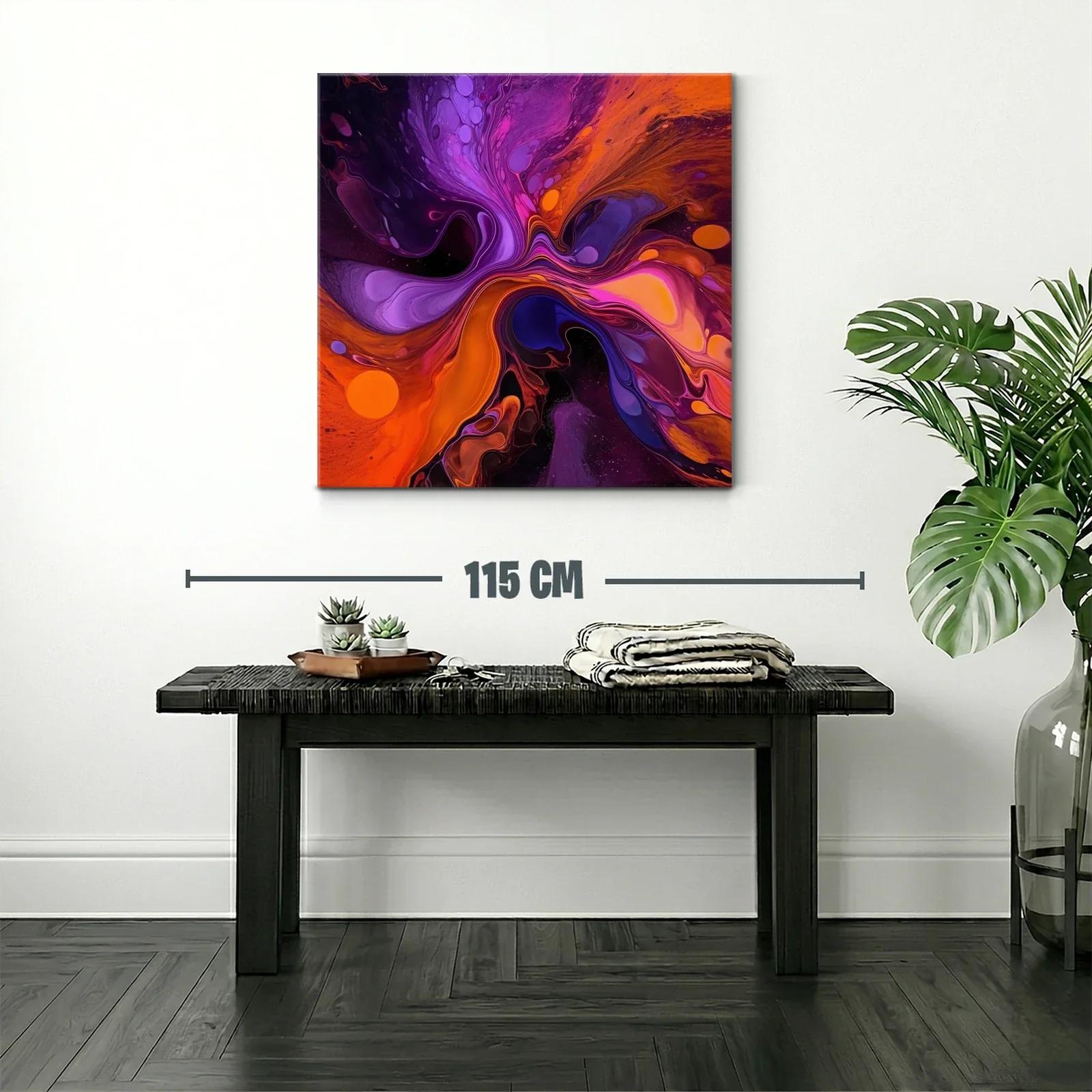 Explosión abstracta en tonos morados y naranjas vibrantes — miniatura 2