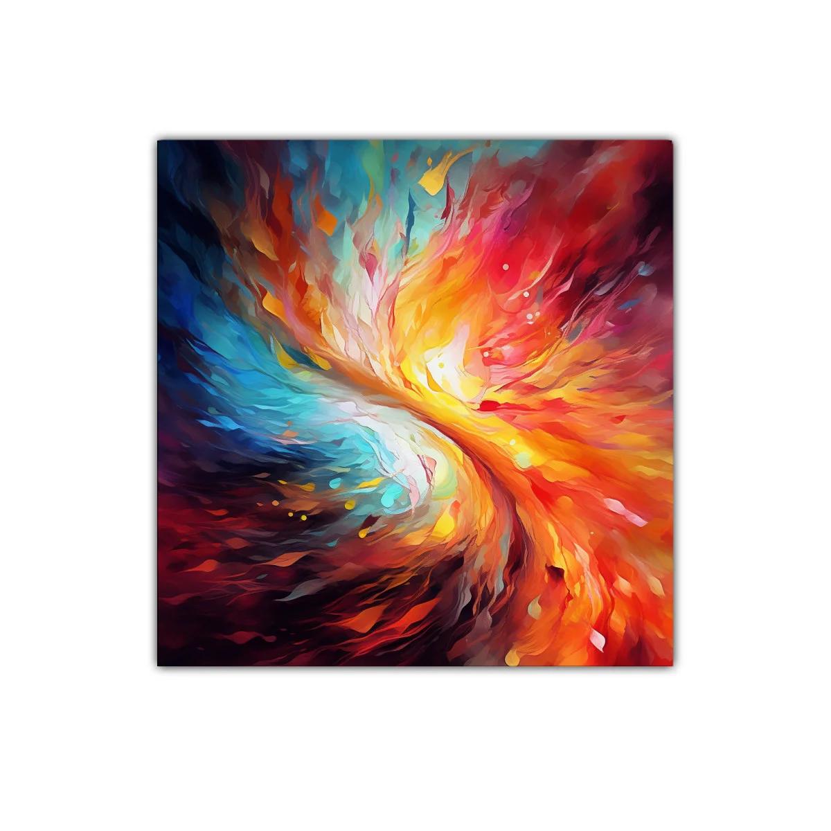 Cuadro abstracto con explosión de colores vibrantes — imagen principal