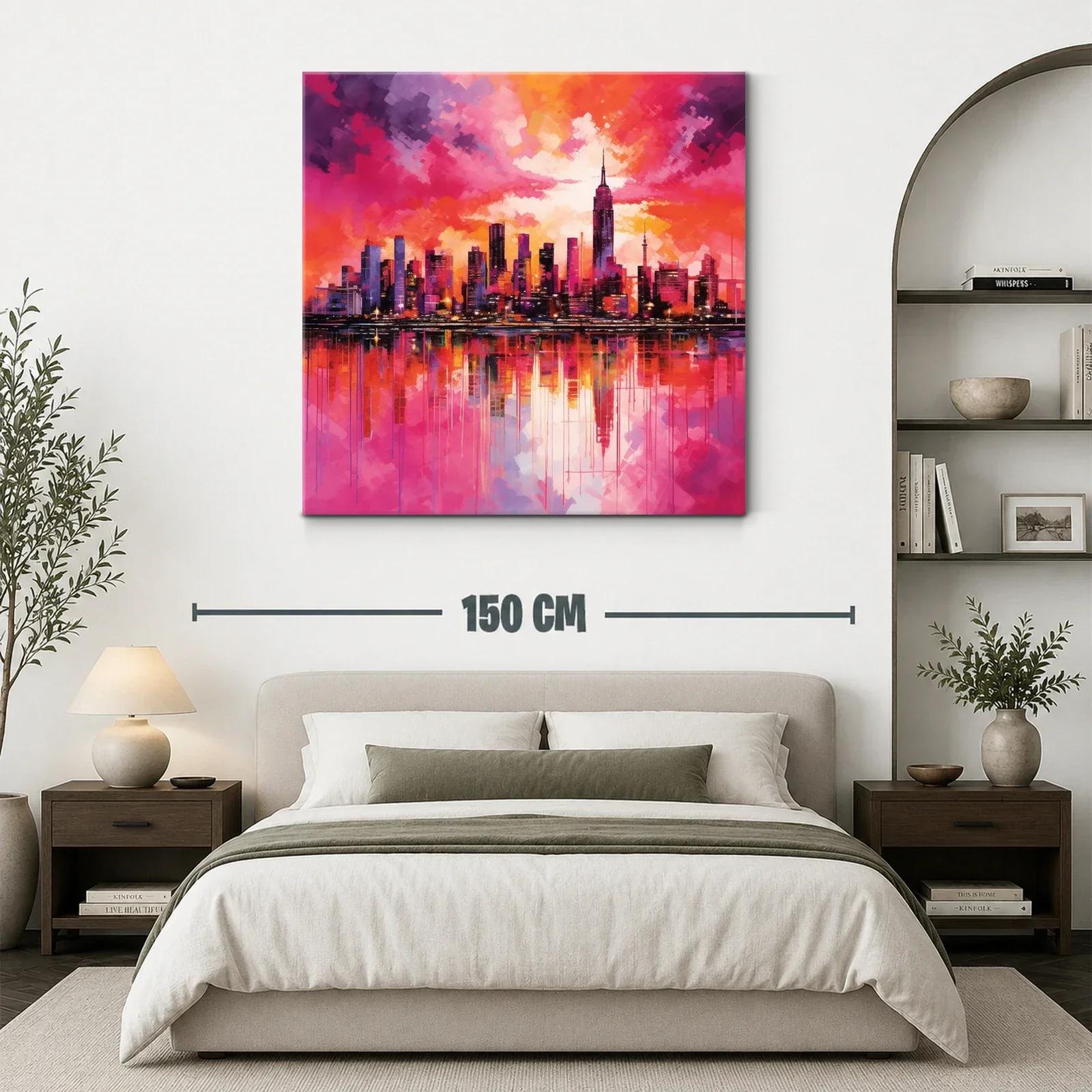 Atardecer vibrante en skyline urbano con reflejos intensos — miniatura 3