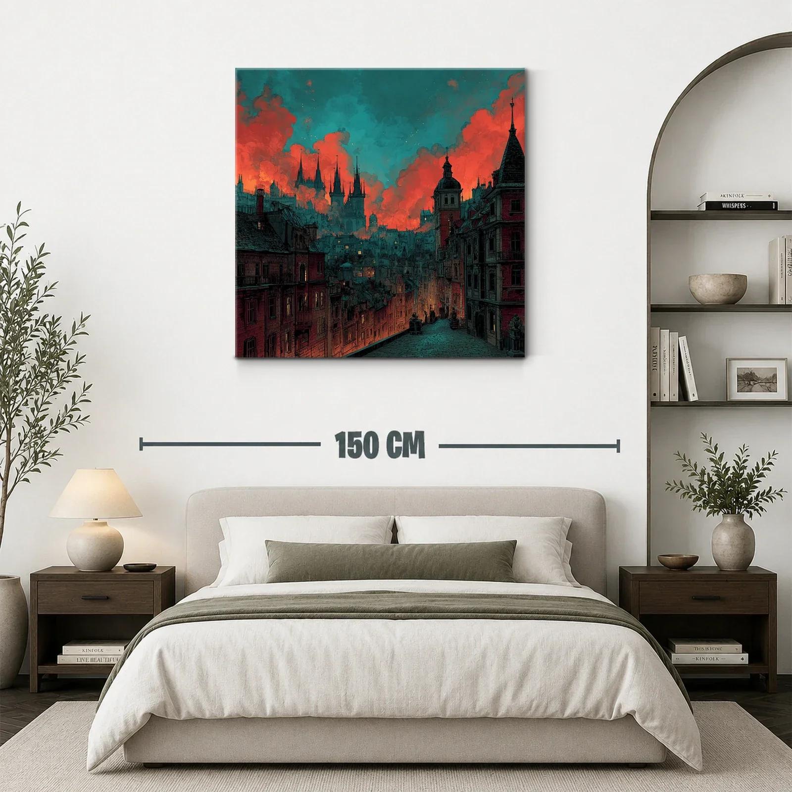Ciudad antigua iluminada por un cielo crepuscular — miniatura 3