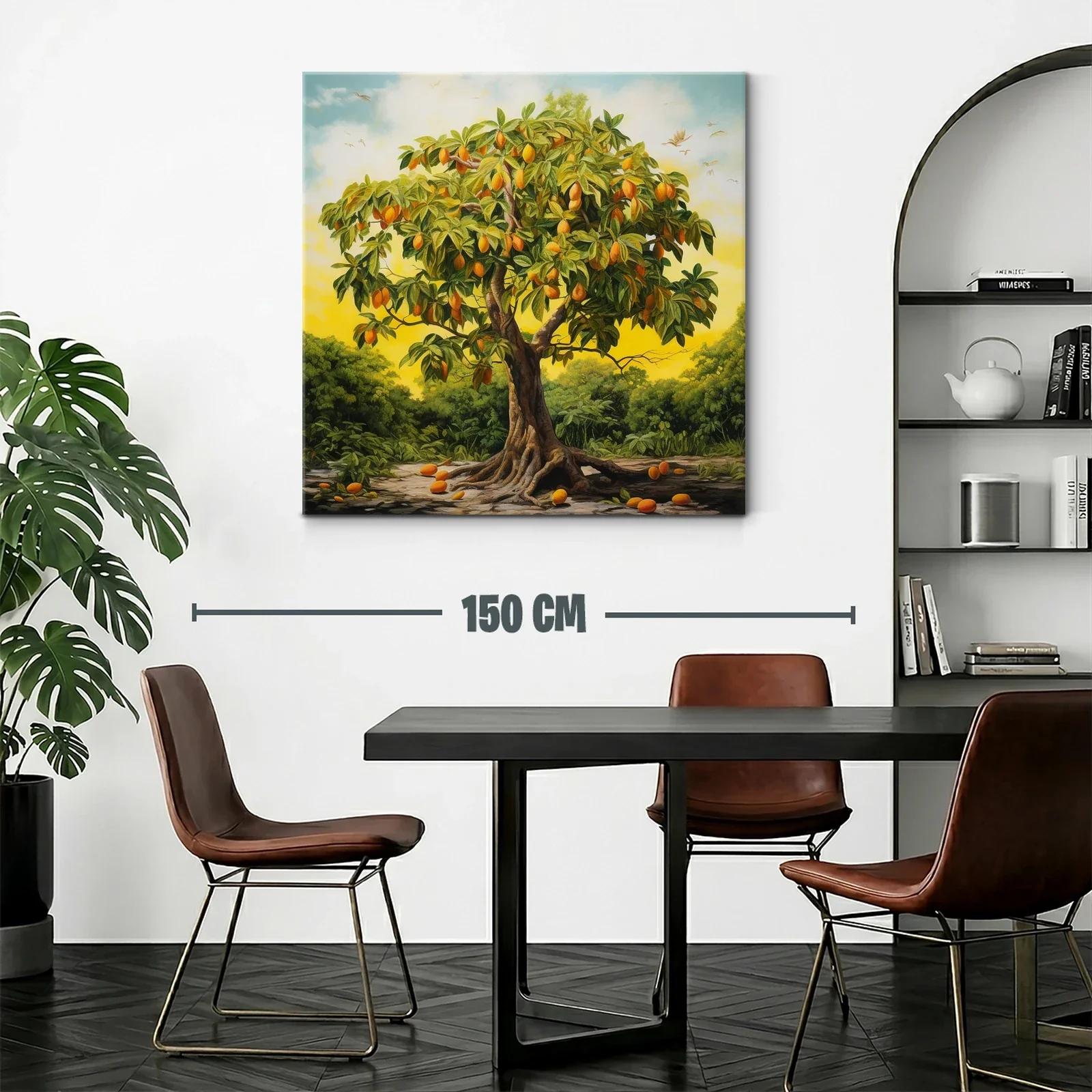 Cuadro árbol frutal en paisaje al atardecer vibrante — miniatura 2