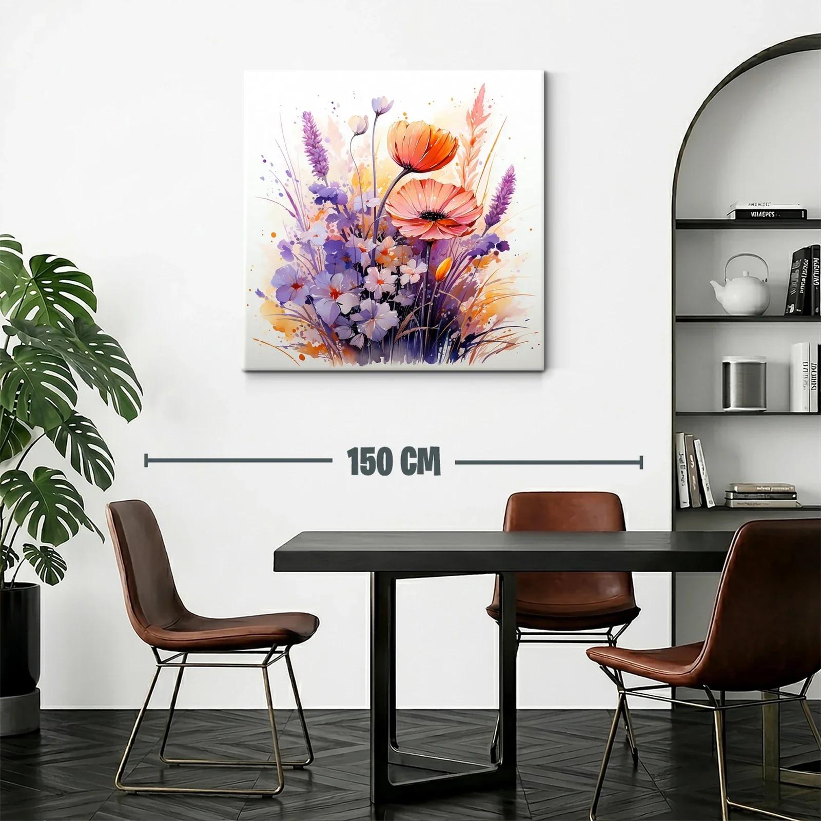 Cuadro floral moderno con tonos suaves y vibrantes — miniatura 2