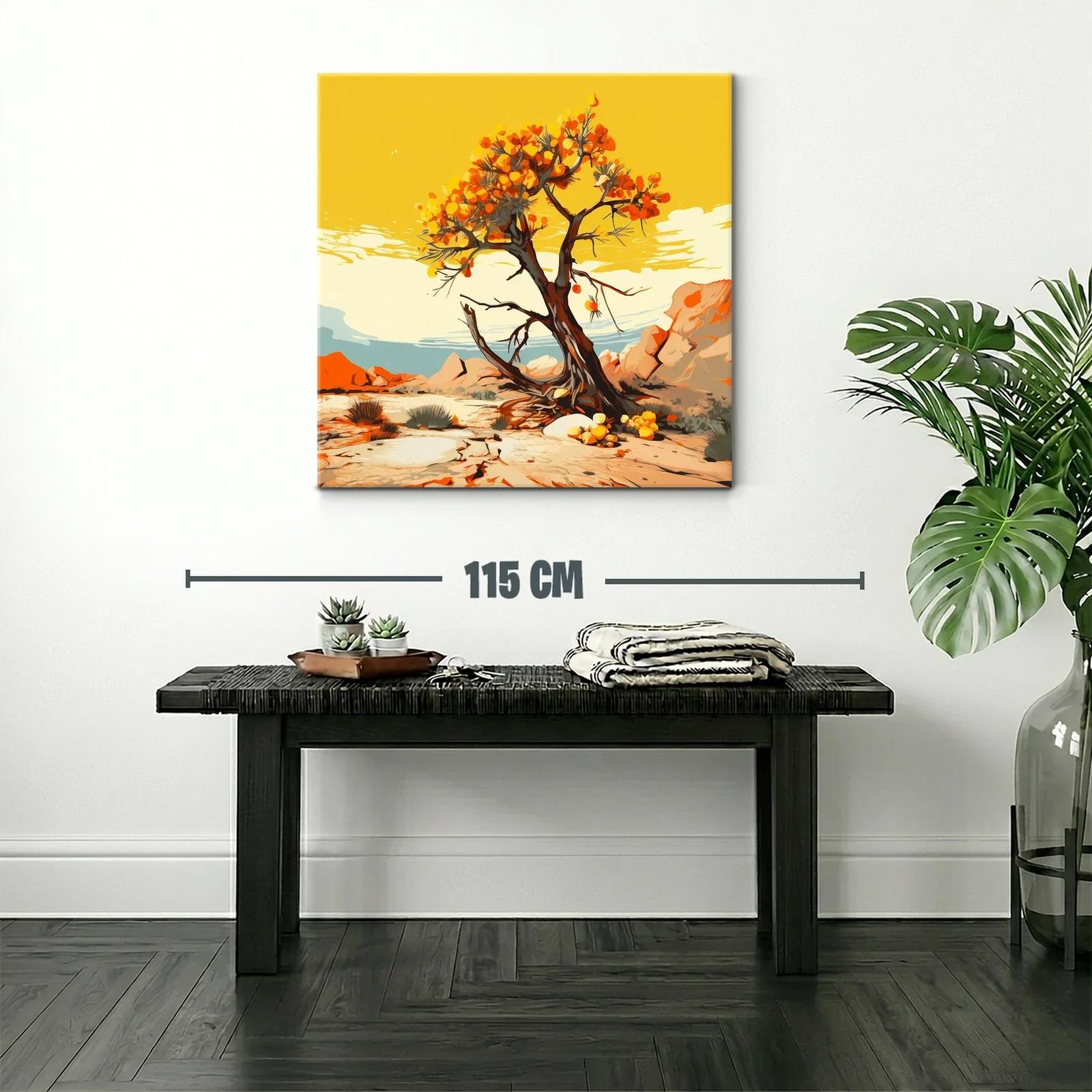 Árbol solitario con tonos cálidos en paisaje desértico — miniatura 2