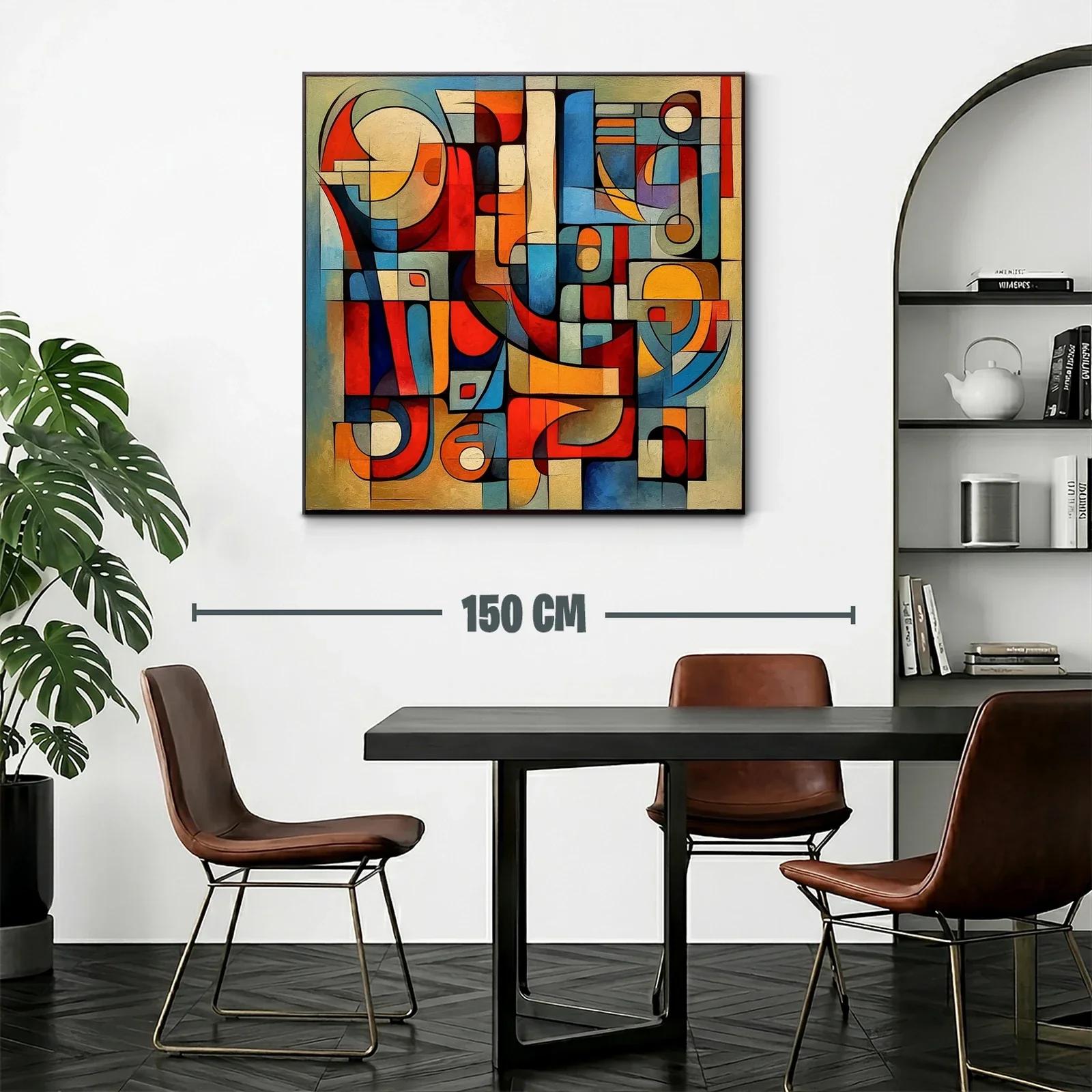 Composición abstracta en tonos cálidos y fríos vibrantes — miniatura 2