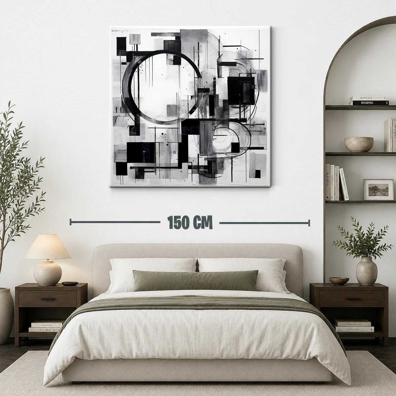 Composición abstracta en blanco y negro con formas geométricas — miniatura 3