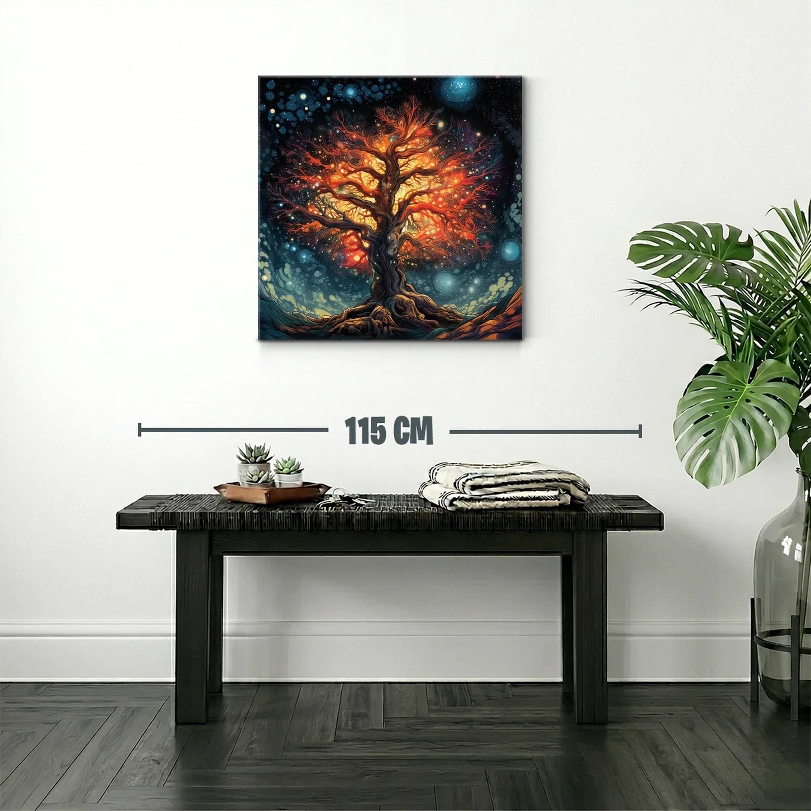 Árbol de luz en noche estrellada vibrante y mágica — miniatura 2