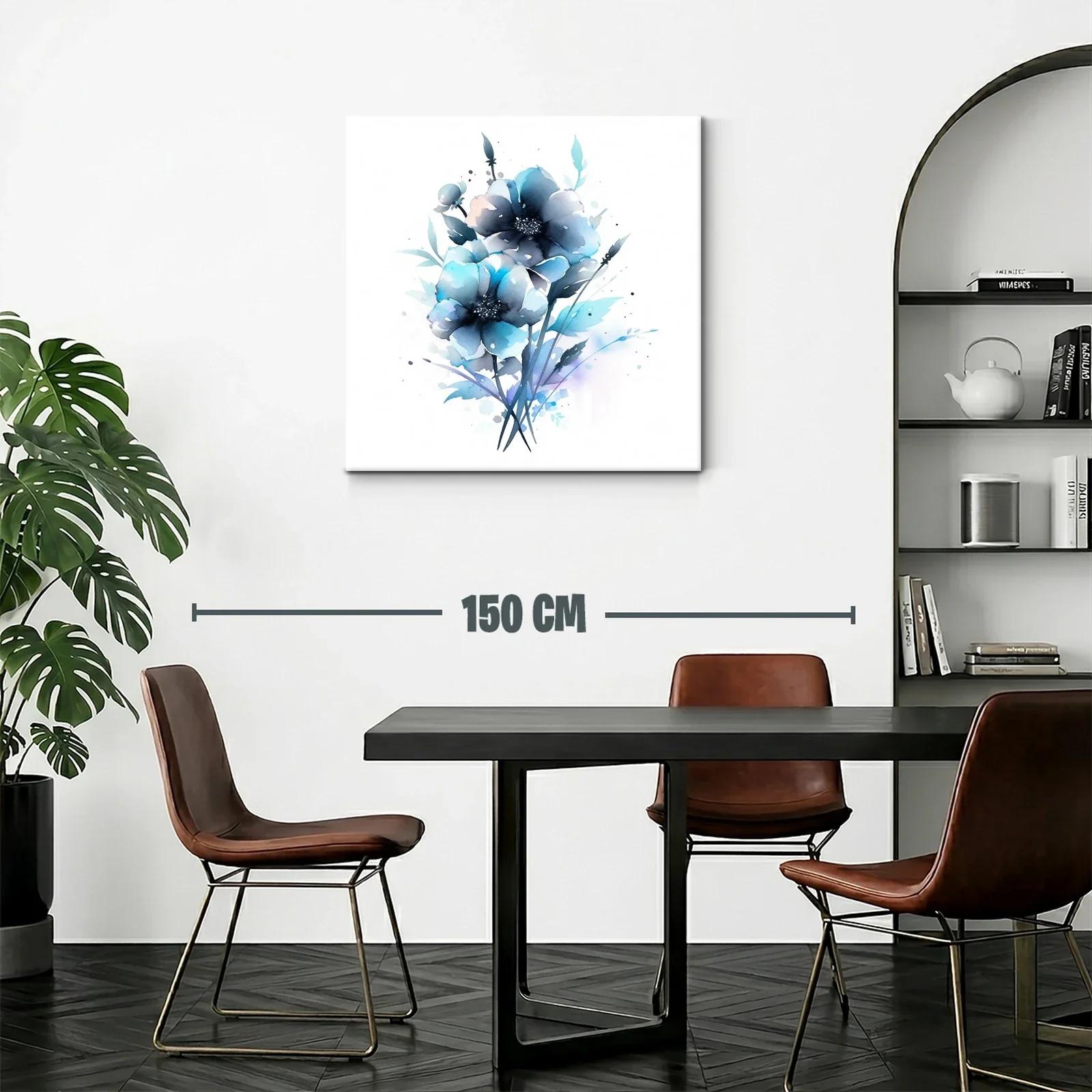 Flores en tonos azules y grises con estilo delicado y suave — miniatura 2