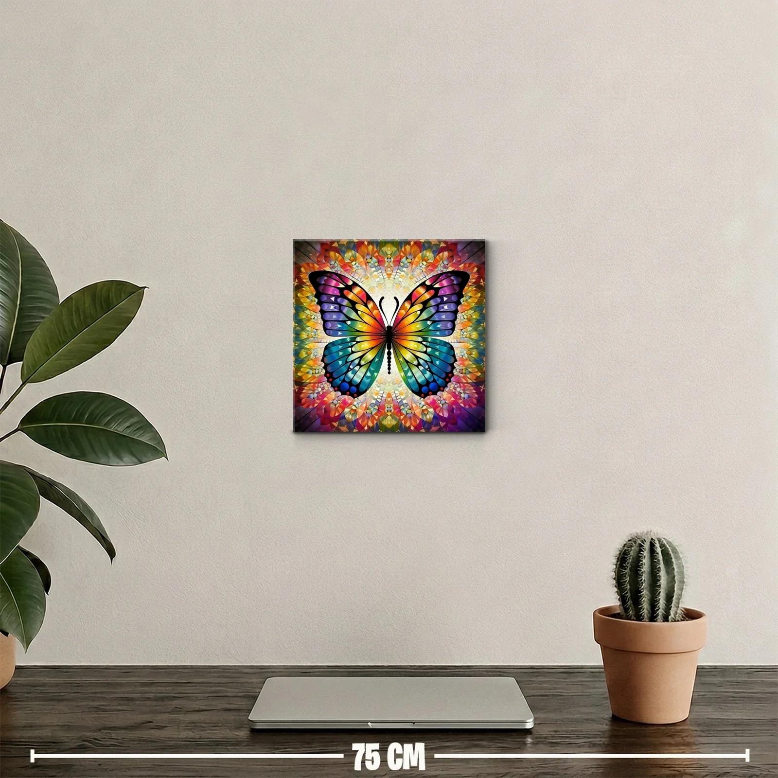 Mariposa multicolor con diseño caleidoscópico vibrante — miniatura 2