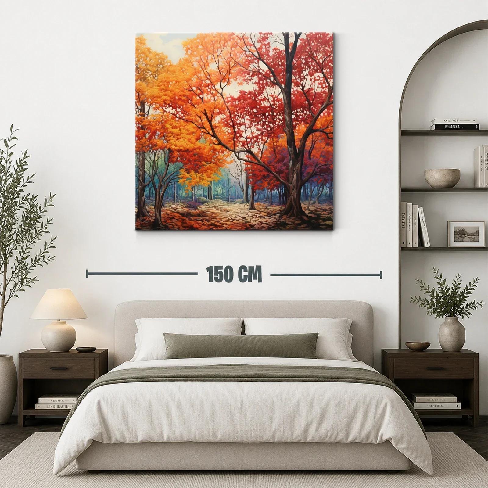 Bosque otoñal vibrante con hojas en tonos cálidos — miniatura 3