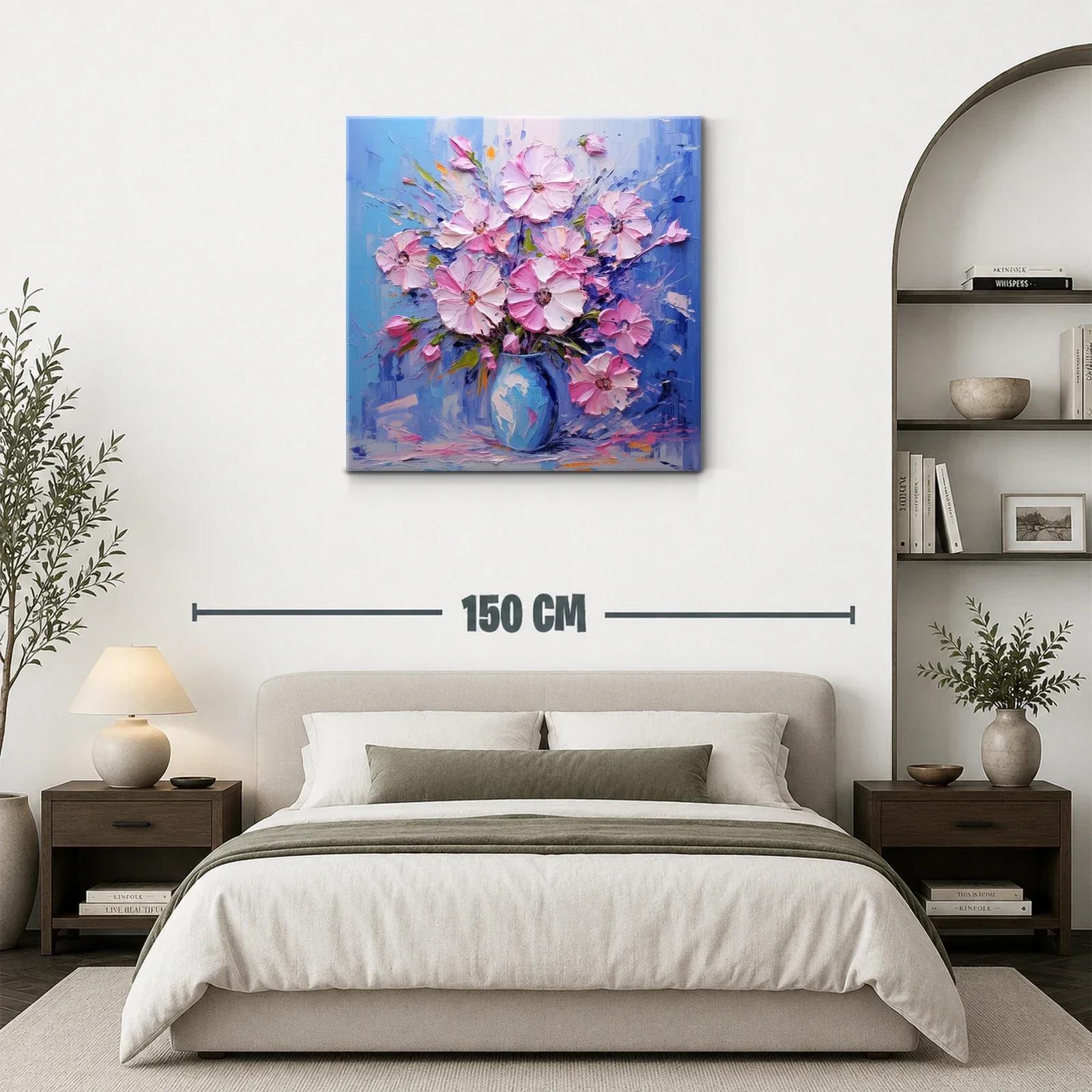 Hermoso ramo floral en tonos rosas y azules brillantes — miniatura 3