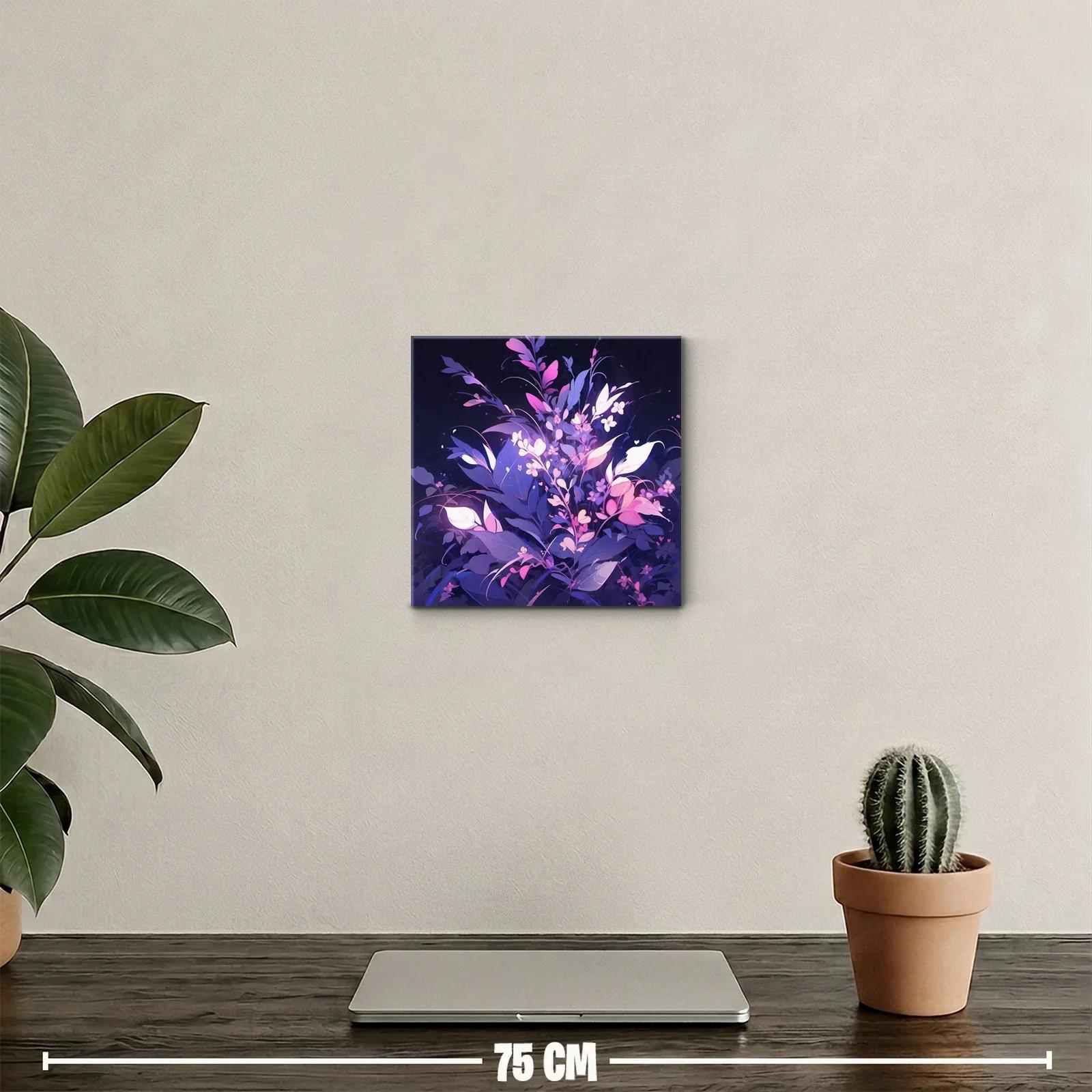 Ramo floral en tonos púrpuras y rosas con luz vibrante — miniatura 2