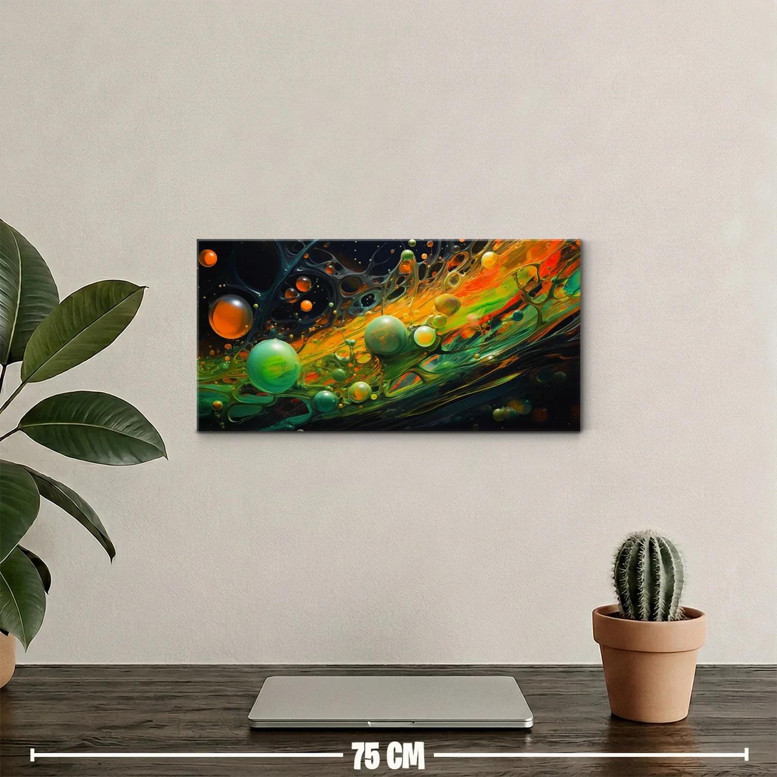 Cuadro planetas en el espacio con bandas fluidas — miniatura 2