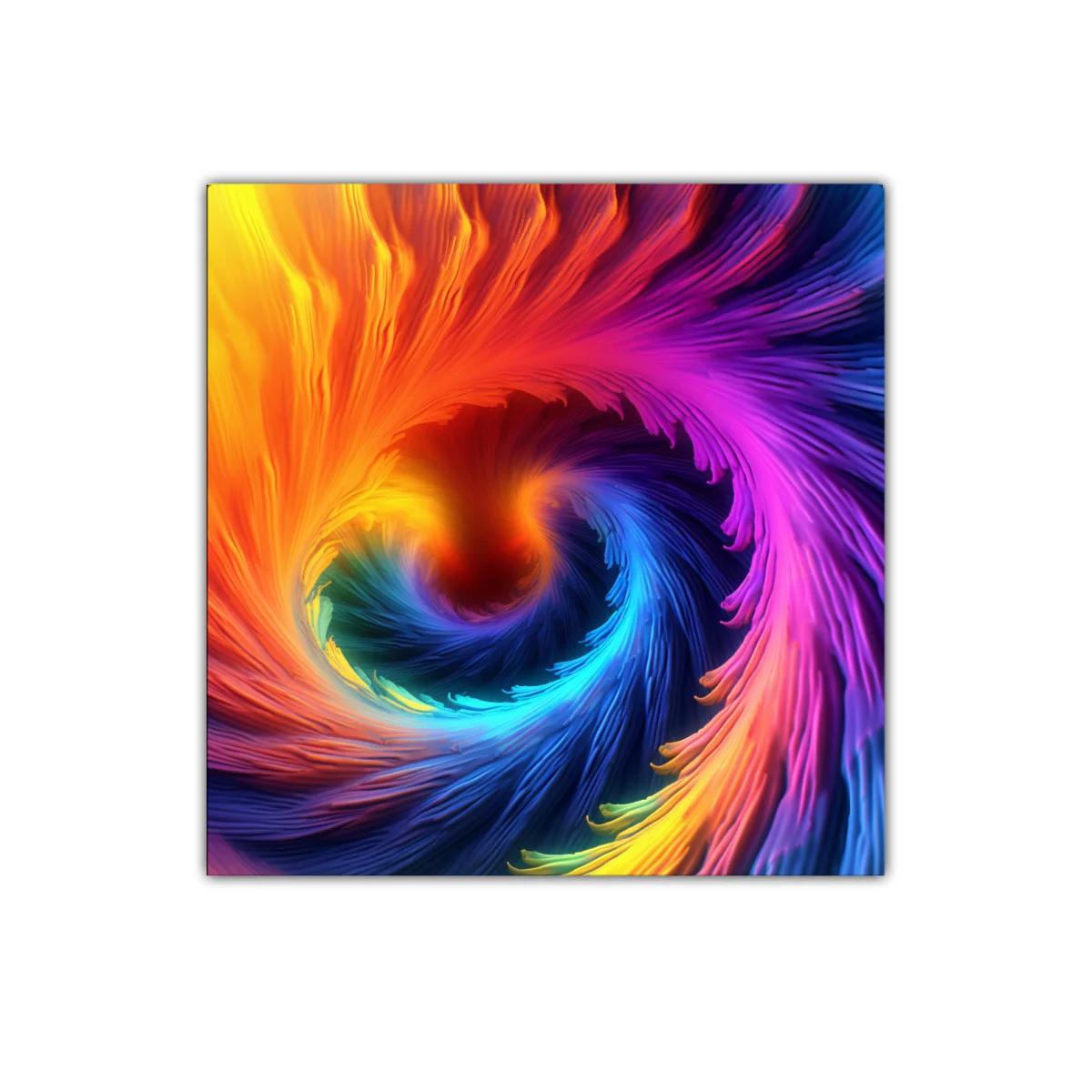 Cuadro abstracto espiral de colores vibrantes y dinámicos — miniatura 1