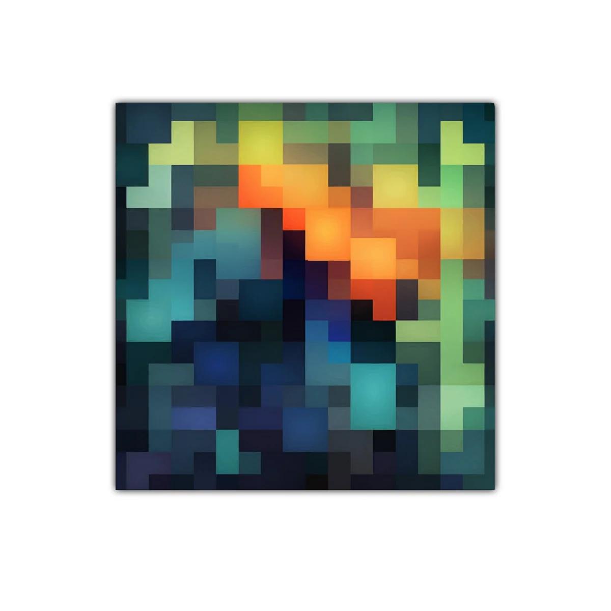 Cuadro decorativo abstracto con bloques de color vibrantes — miniatura 1