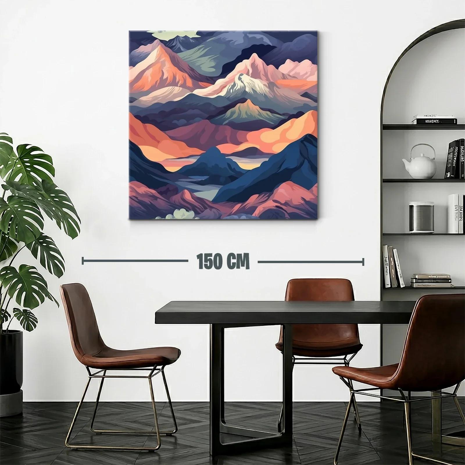 Paisaje de montañas en tonos cálidos y fríos contrastantes — miniatura 2