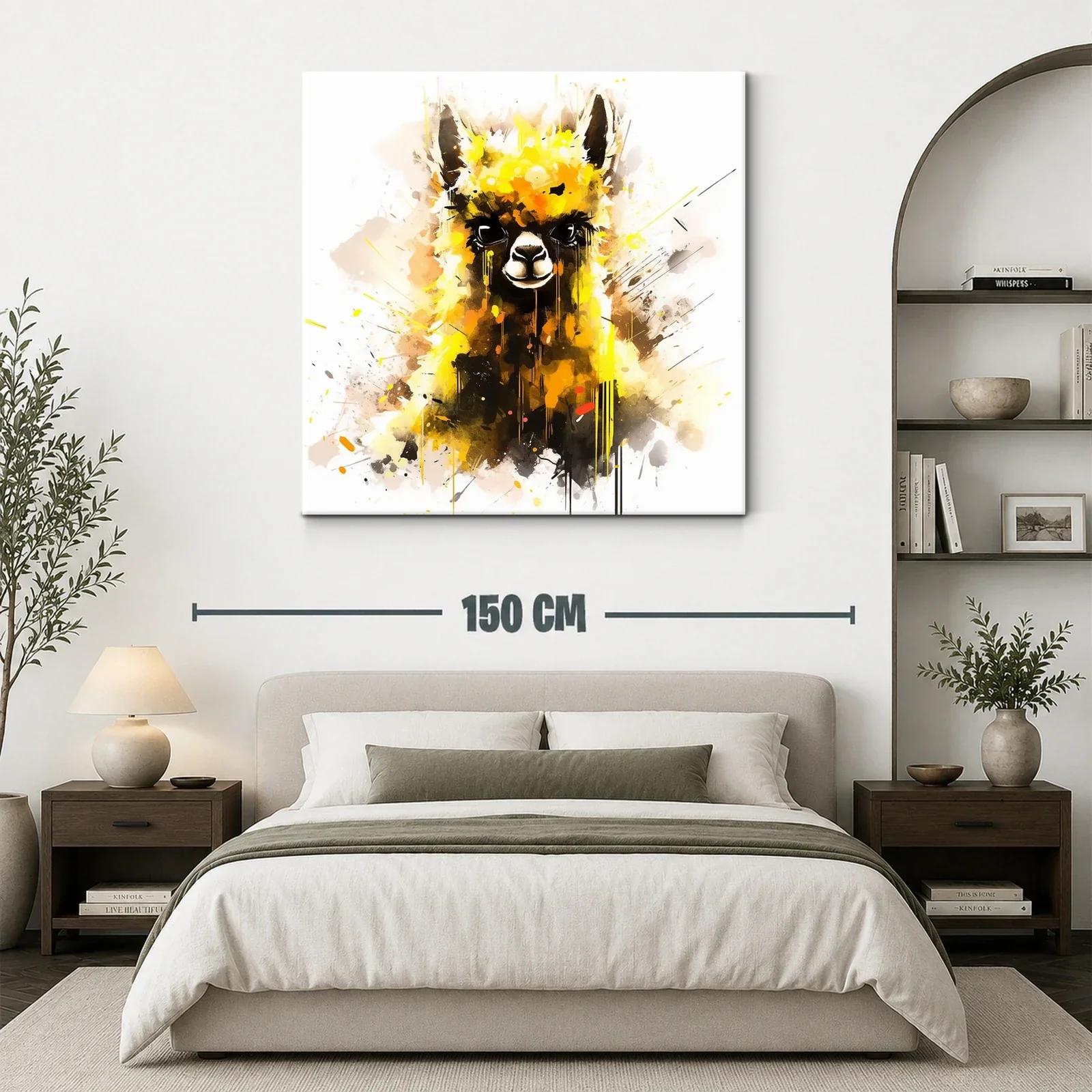 Retrato vibrante de llama con toques de amarillo y negro — miniatura 3