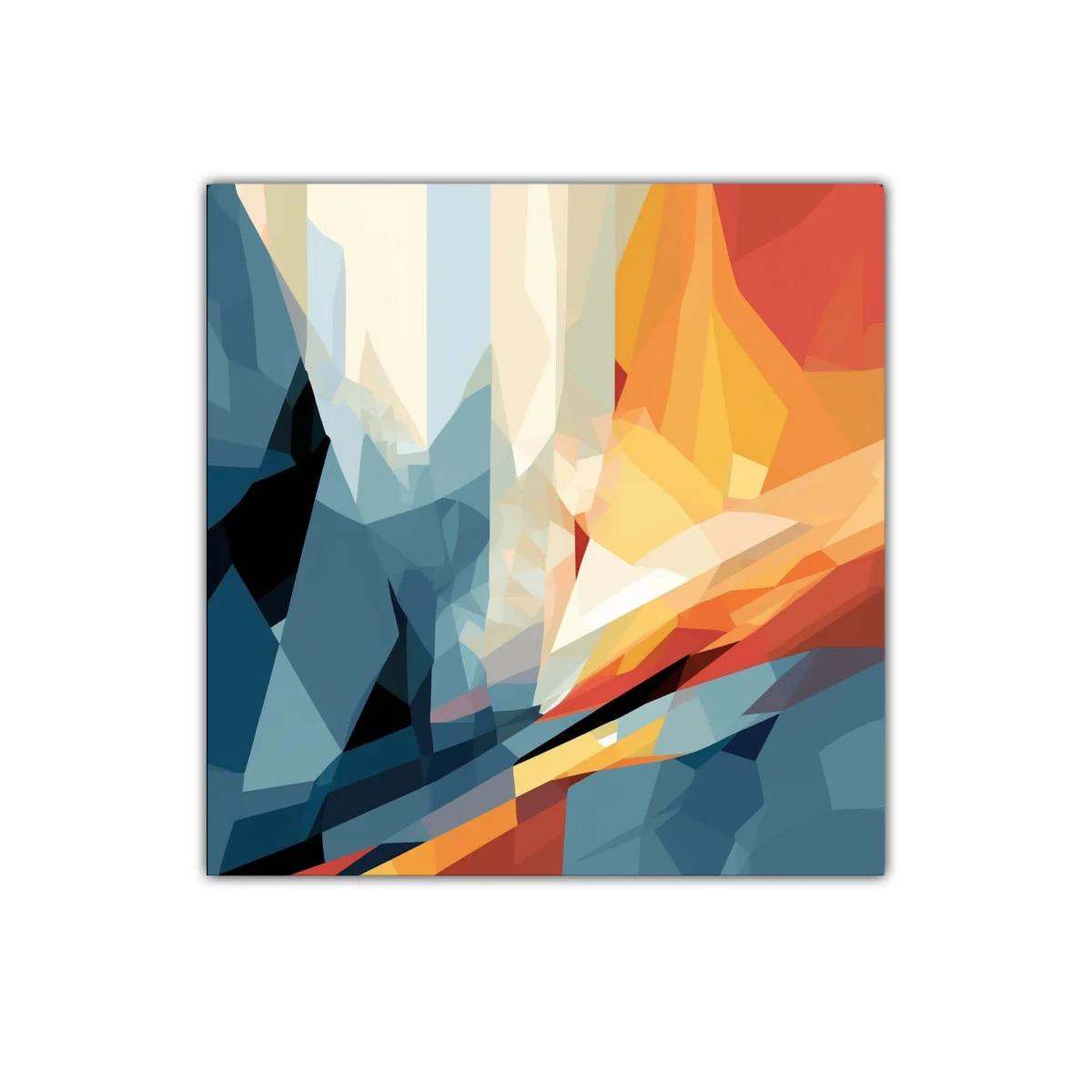 Composición Abstracta con Tonos Cálidos y Fríos — miniatura 1