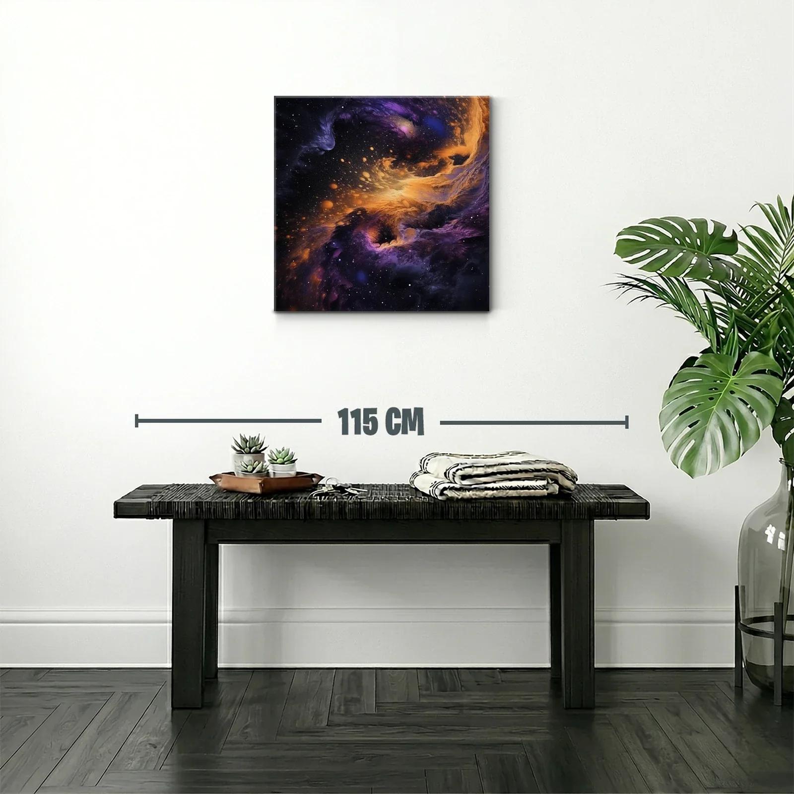 Explosión de galaxias con tonos violetas y dorados — miniatura 2