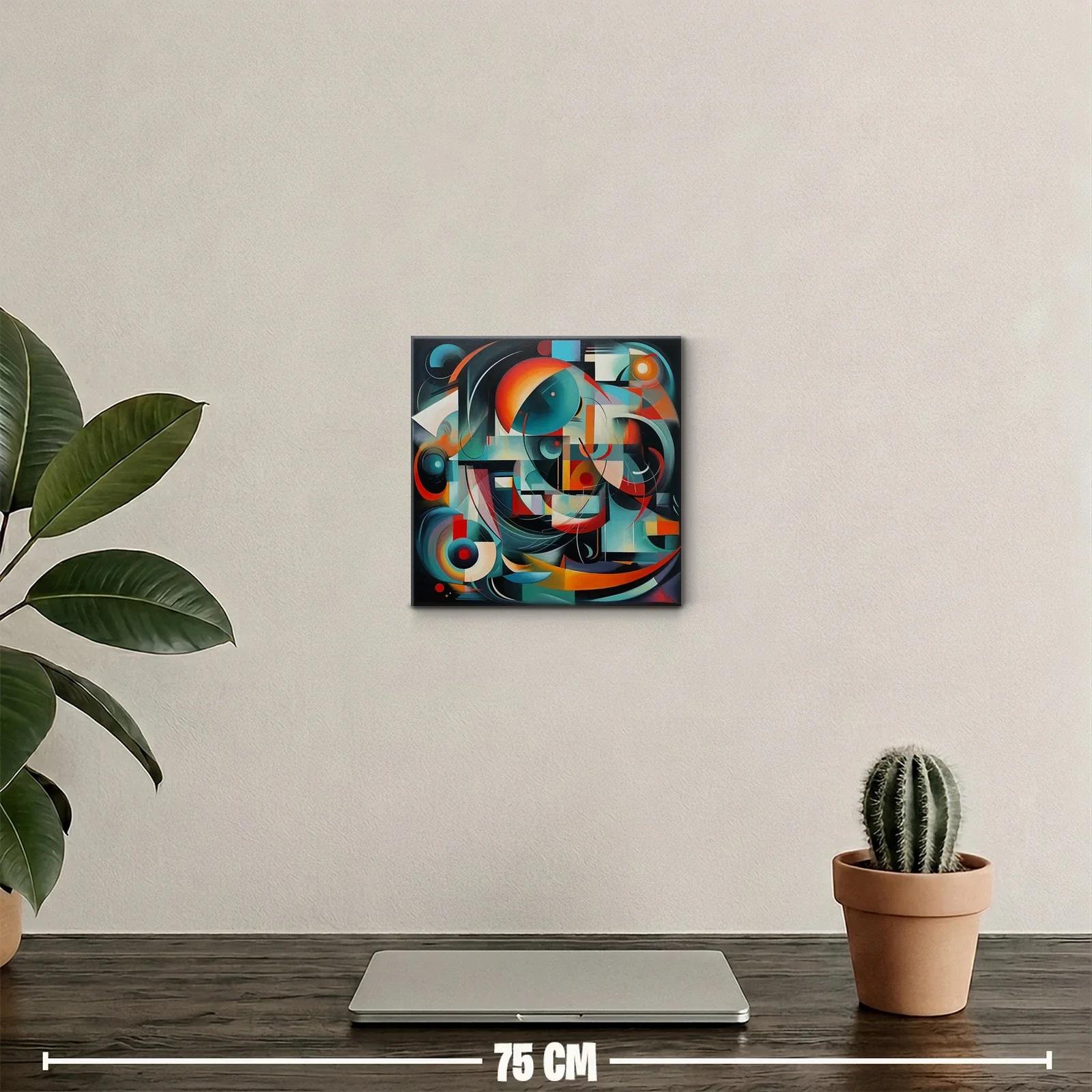 Composición abstracta con formas circulares y colores vibrantes — miniatura 2