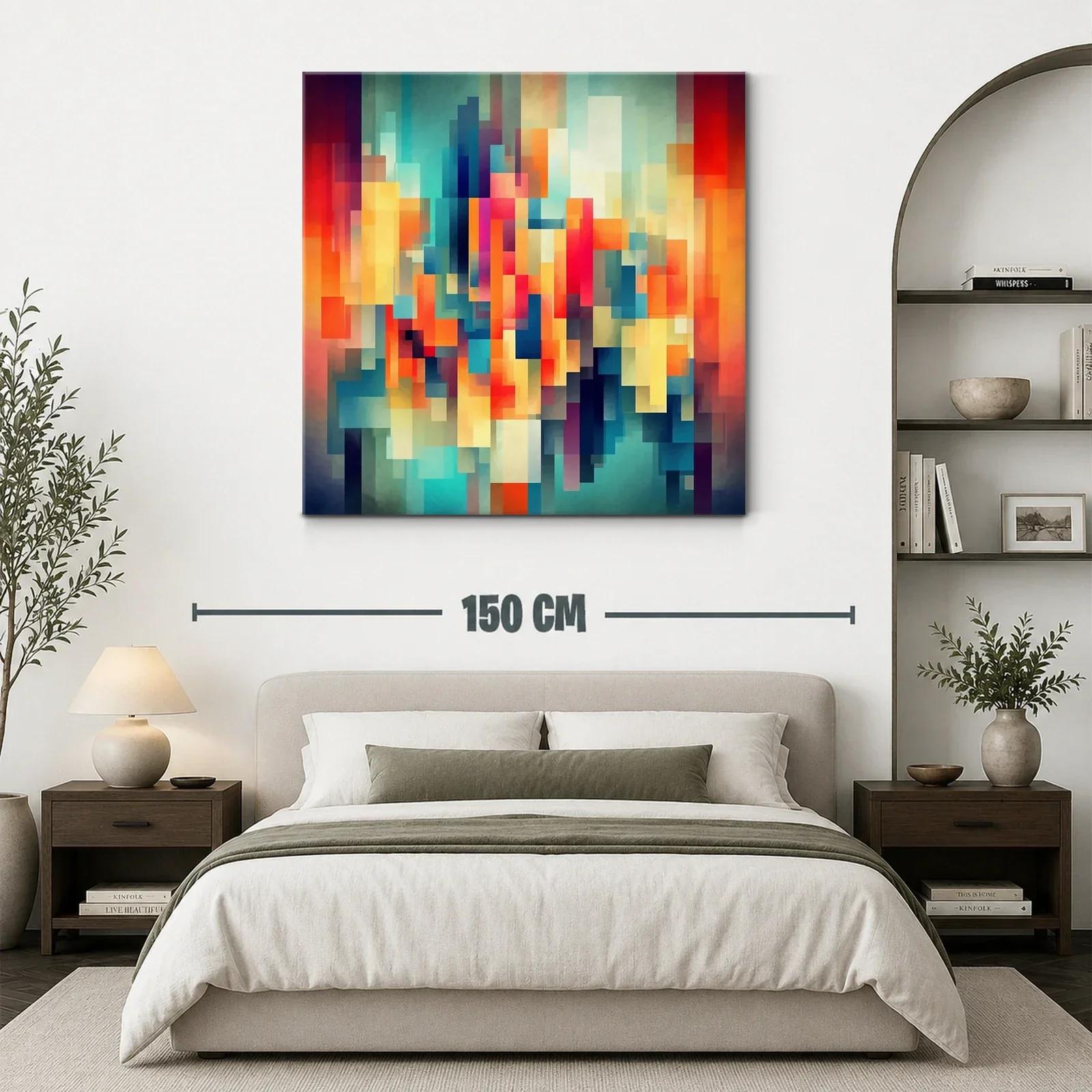 Composición abstracta con bloques en tonos cálidos y fríos — miniatura 3