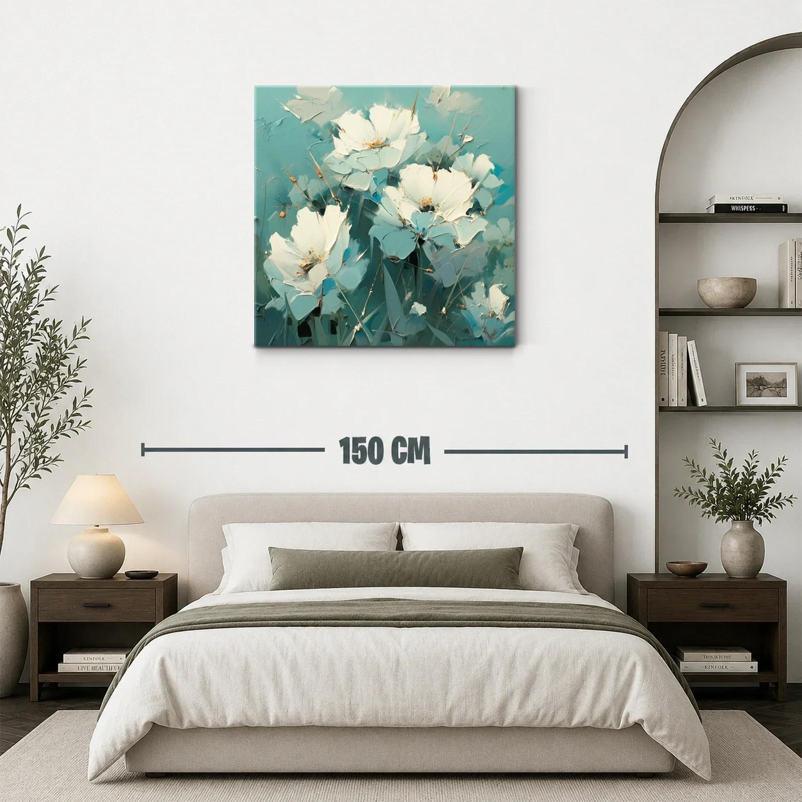 Flores blancas delicadas con fondo azul celeste — miniatura 3