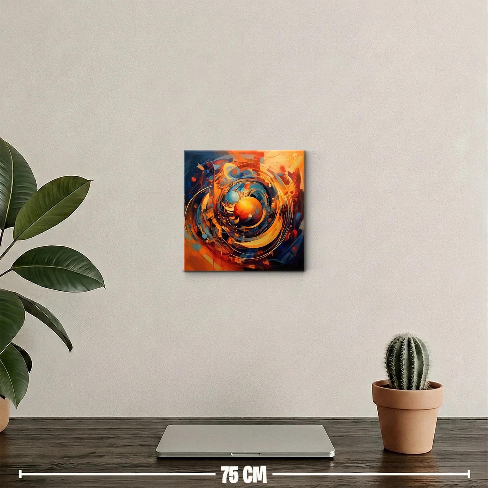 Cuadro abstracto con energía y movimiento en tonos cálidos — miniatura 2