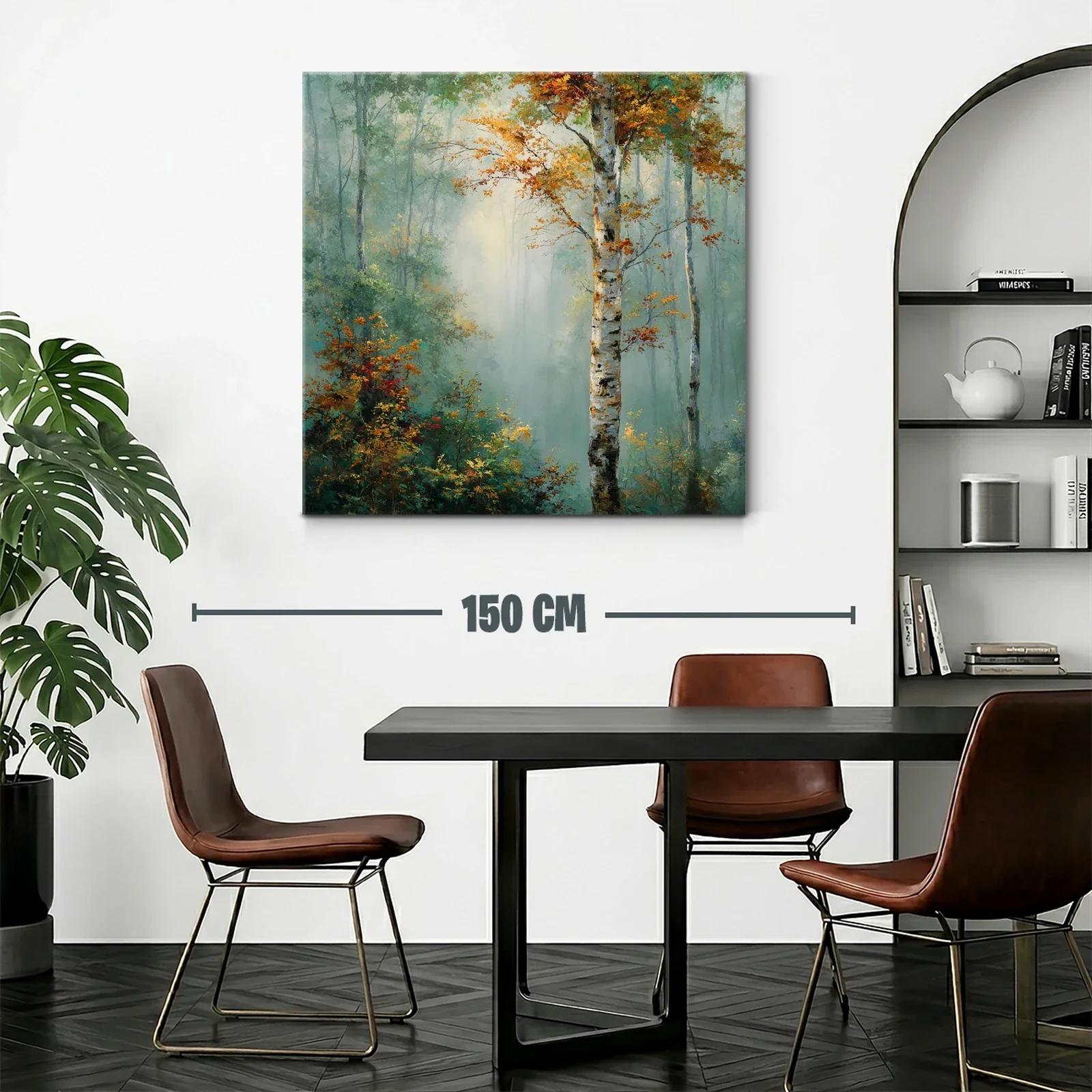 Bosque sereno con árboles otoñales y luz suave — miniatura 2