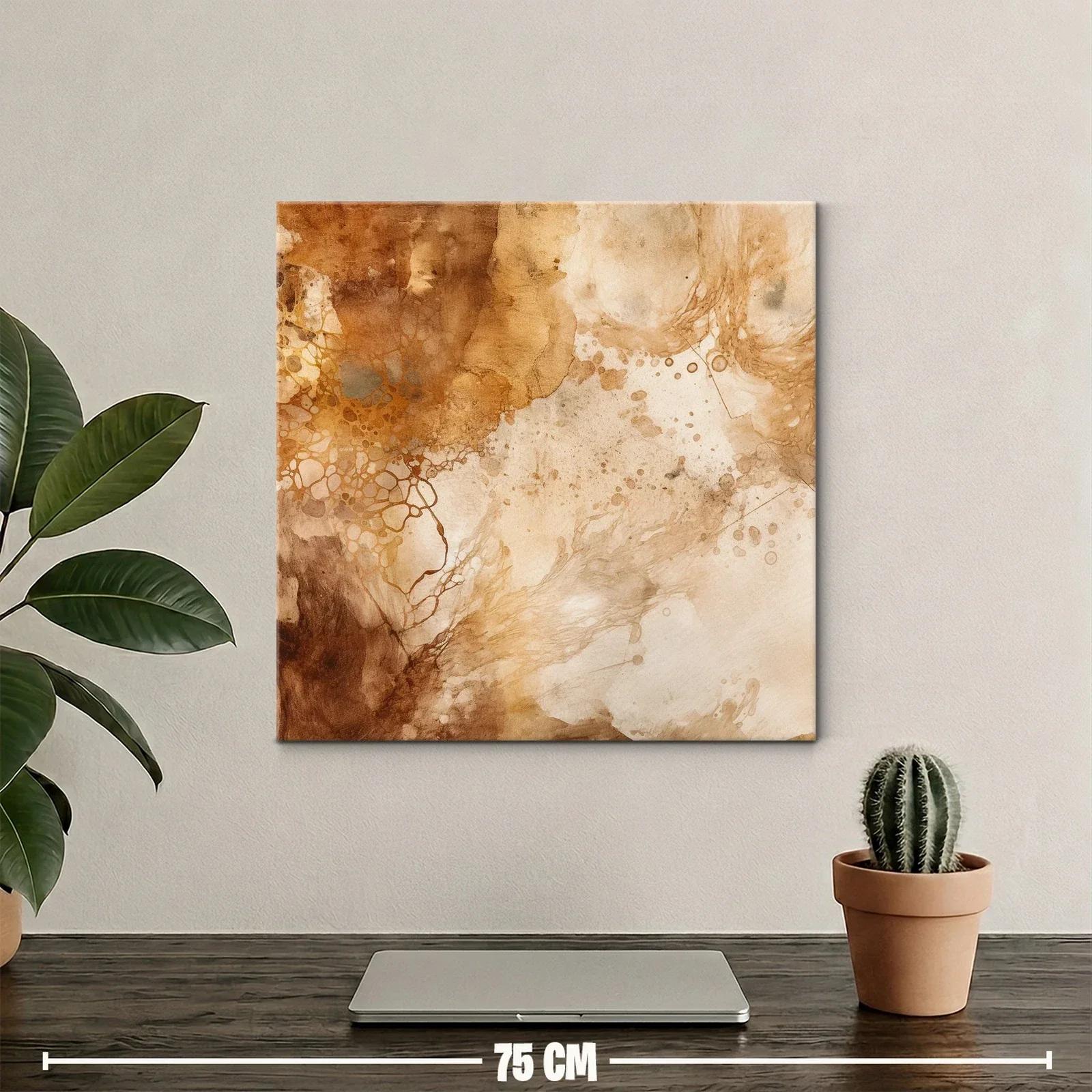 Cuadro abstracto en tonos tierra cálidos y orgánicos — miniatura 2