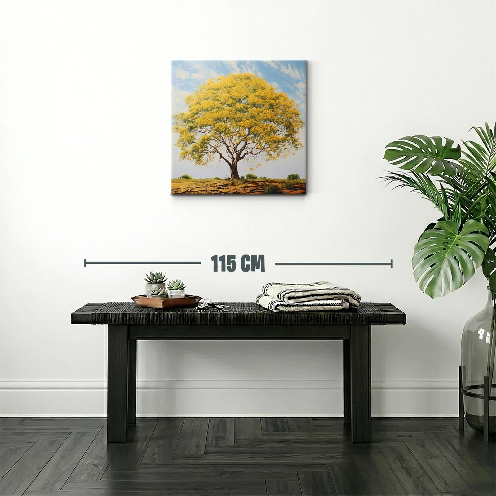 Árbol Dorado en Paisaje Cálido y Sereno — miniatura 2