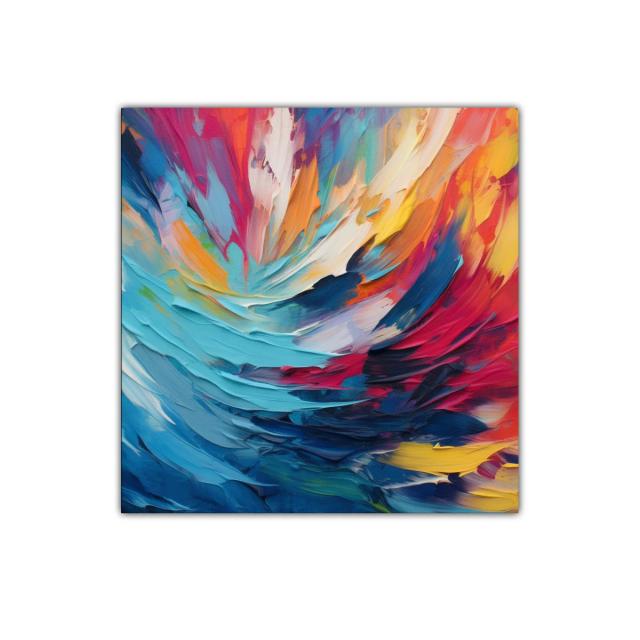 Cuadro decorativo con explosión de colores vibrantes y dinámicos