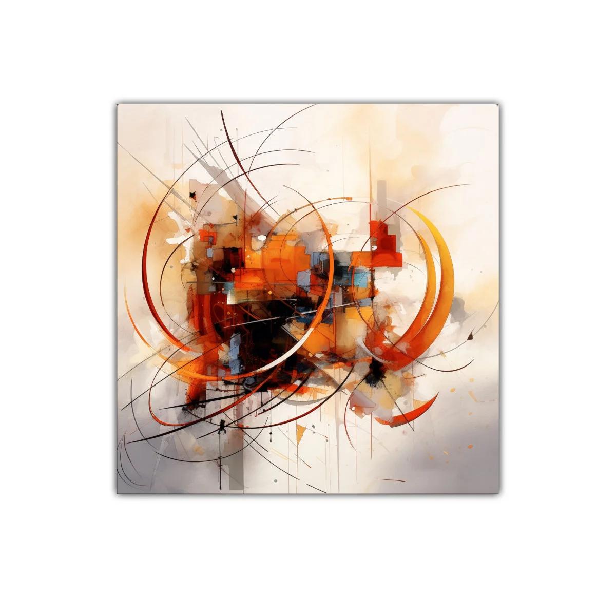 Composición abstracta en tonos cálidos y líneas curvas dinámicas — imagen principal