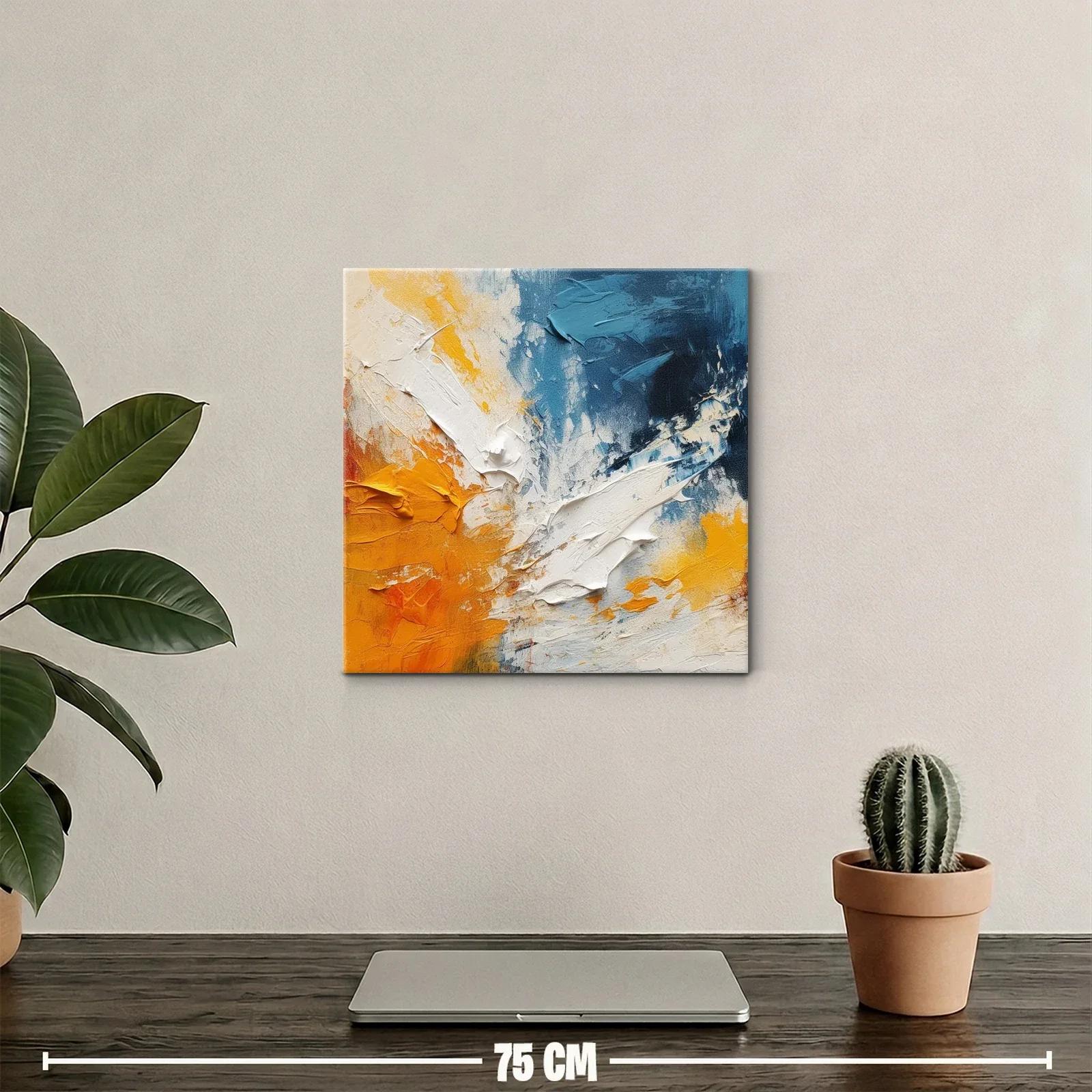 Composición abstracta dinámica en tonos azules y naranjas — miniatura 2