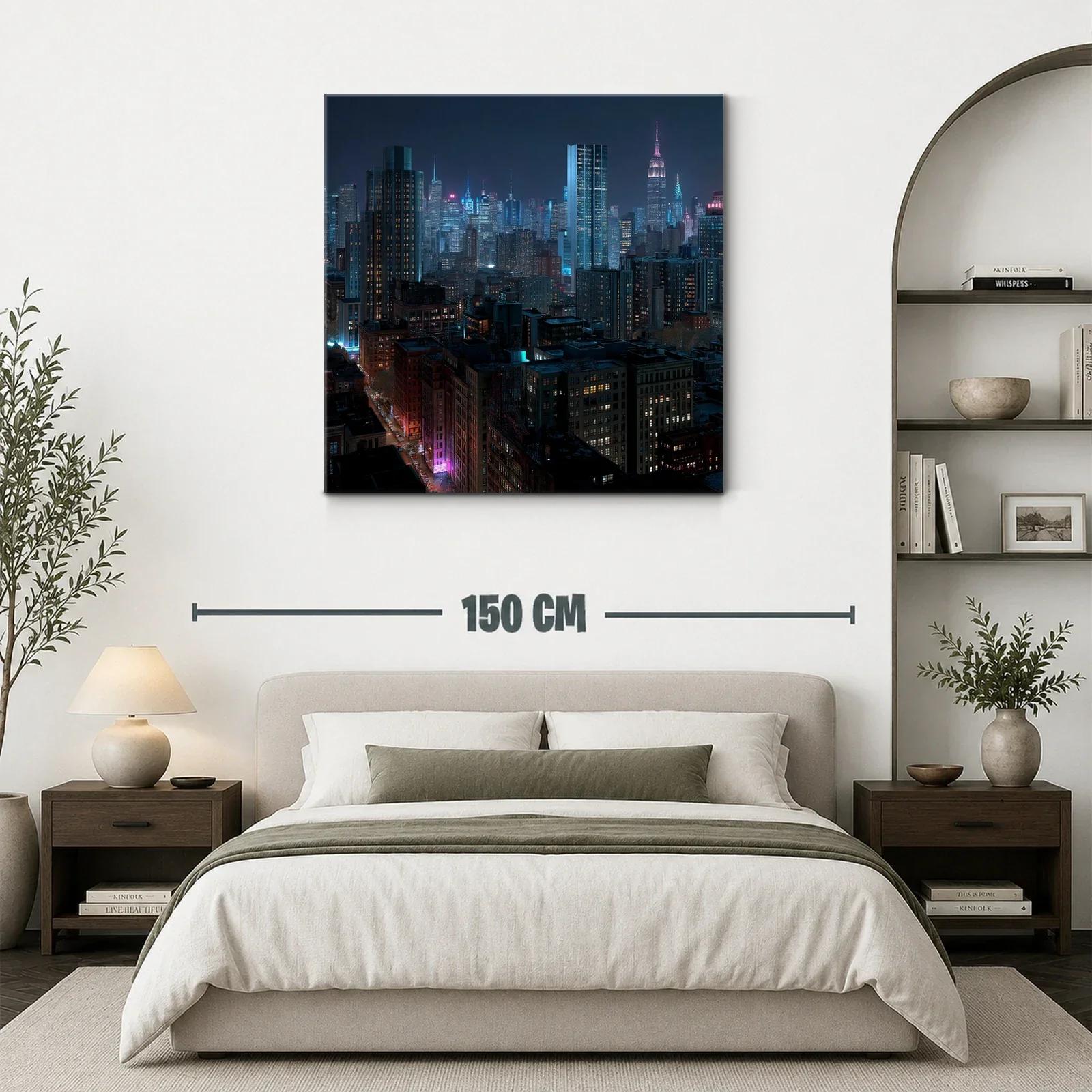Panorámica nocturna de ciudad iluminada y vibrante — miniatura 3