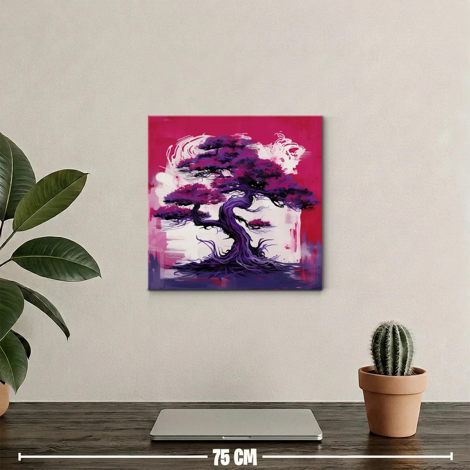 Árbol artístico en tonos morados y fucsias vibrantes — miniatura 2