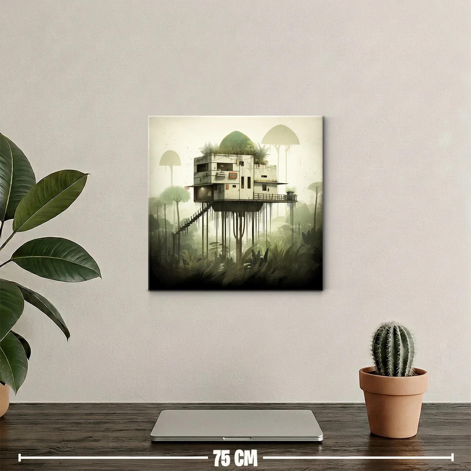 Casa elevada entre la naturaleza con ambiente misterioso — miniatura 2