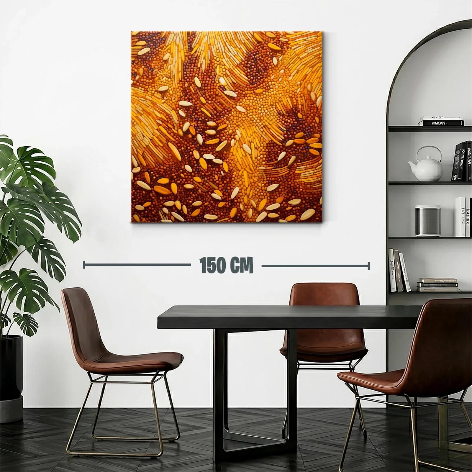 Cuadro abstracto en tonos cálidos con patrones orgánicos — miniatura 2
