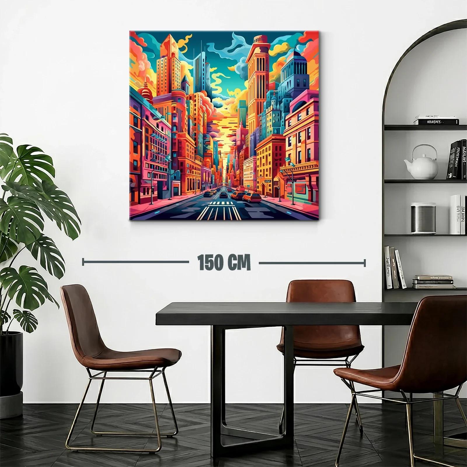 Vibrante paisaje urbano con cielo al atardecer — miniatura 2