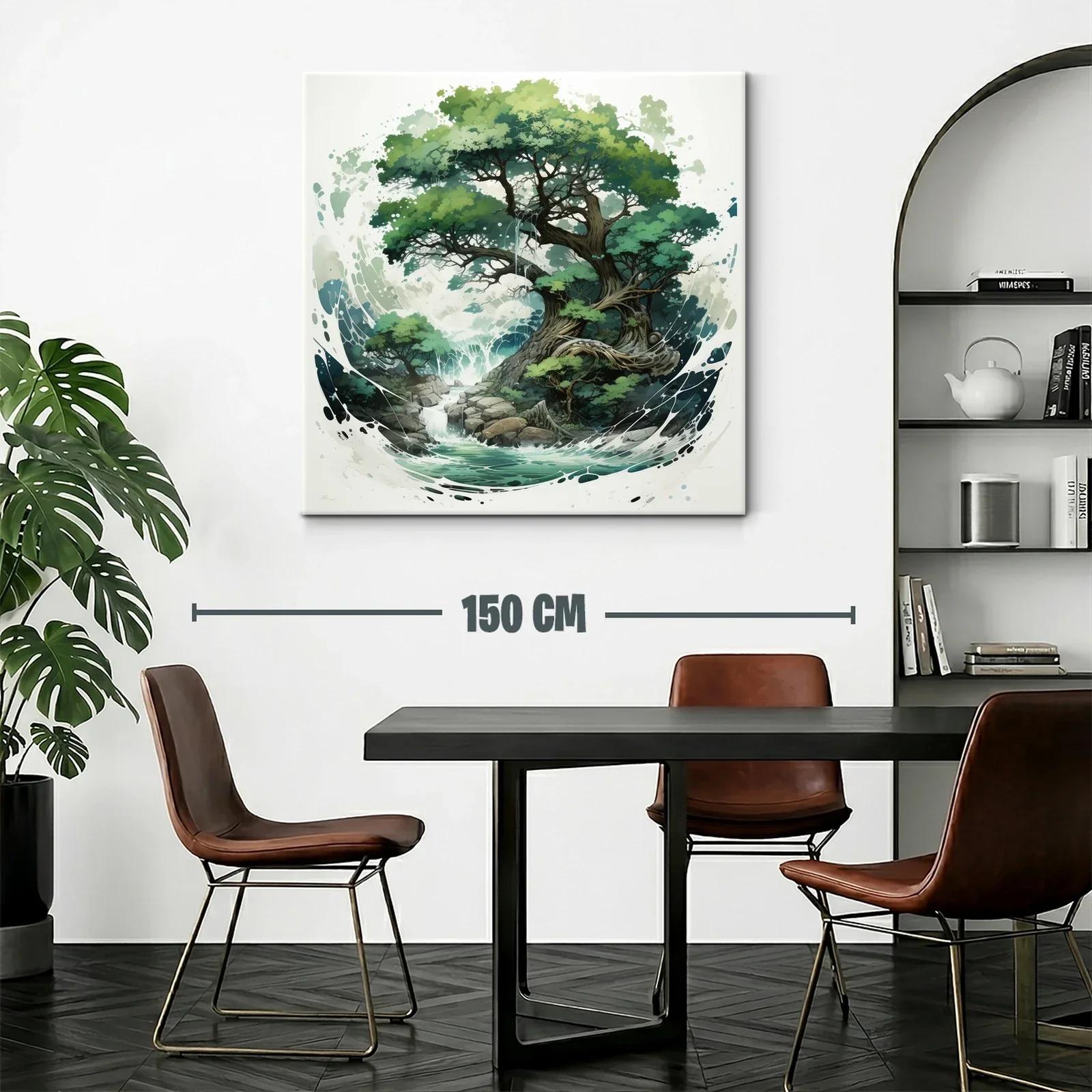 Árbol Majestuoso con Cascada en Escena Natural — miniatura 2