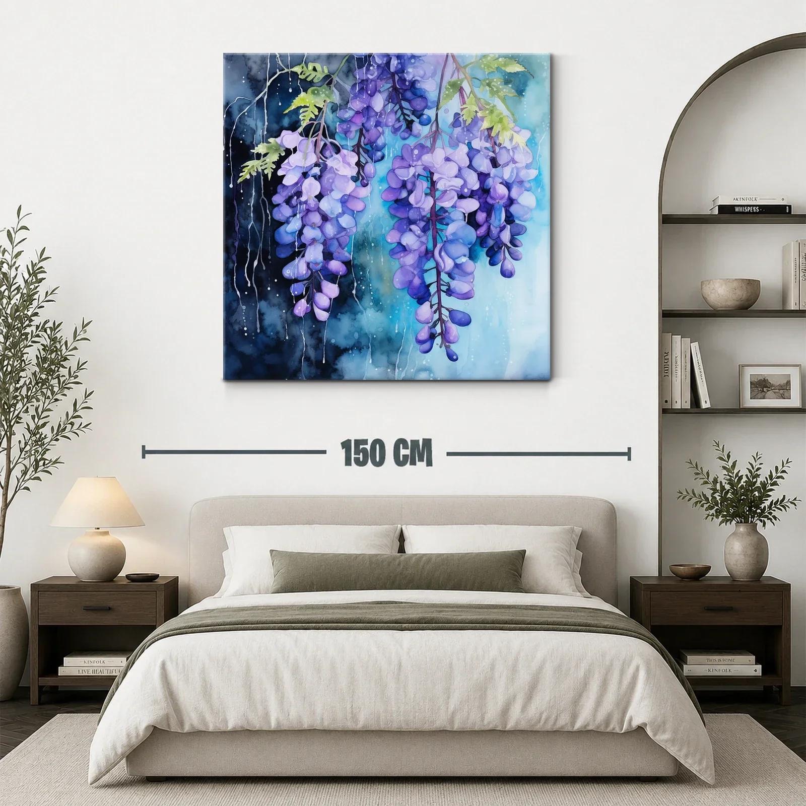 Flores de glicinia en tonos violetas y azules — miniatura 3