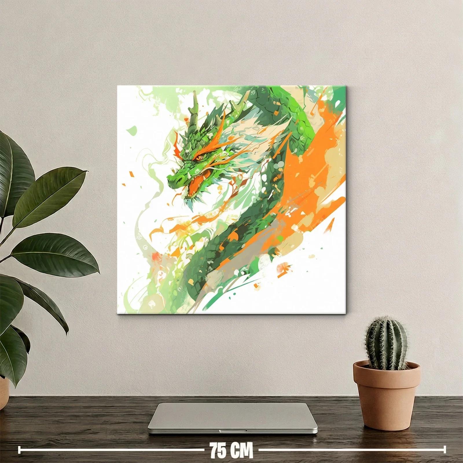 Dragón verde en movimiento lleno de energía y fuerza — miniatura 2
