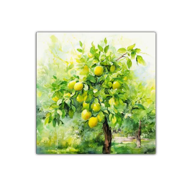 Limonero vibrante en jardín de luz solar radiante