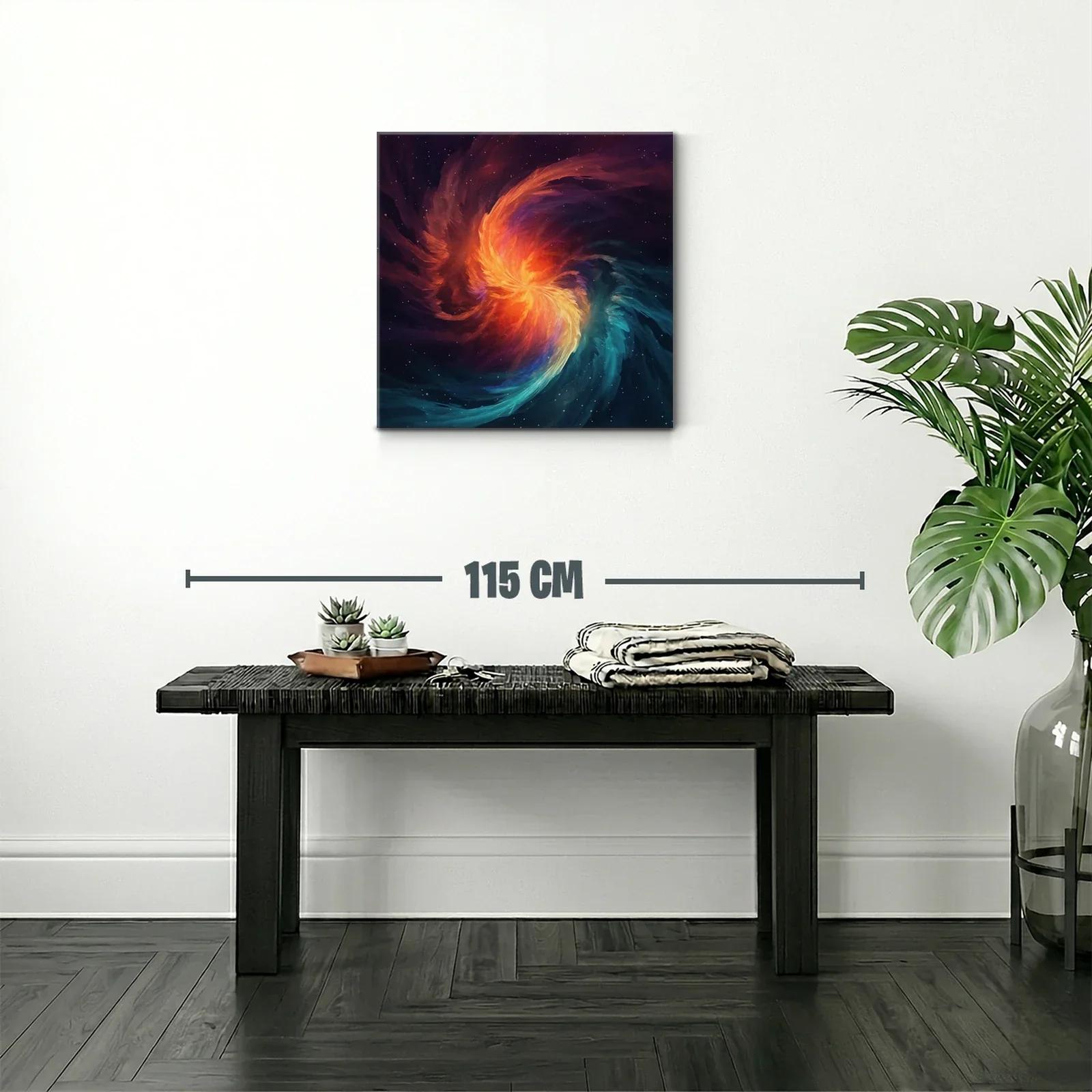 Cuadro abstracto con torbellino de fuego y agua en movimiento — miniatura 2
