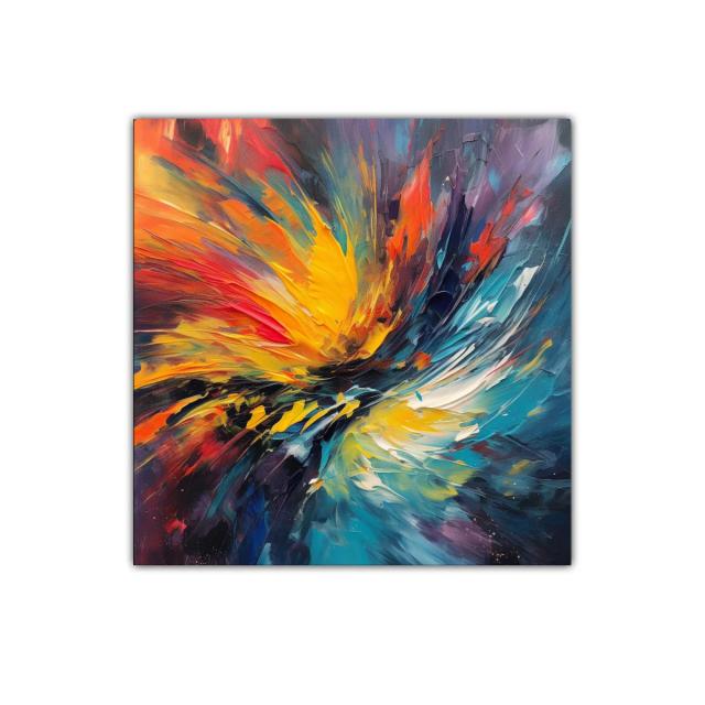 Cuadro decorativo vibrante con explosión de colores intensos