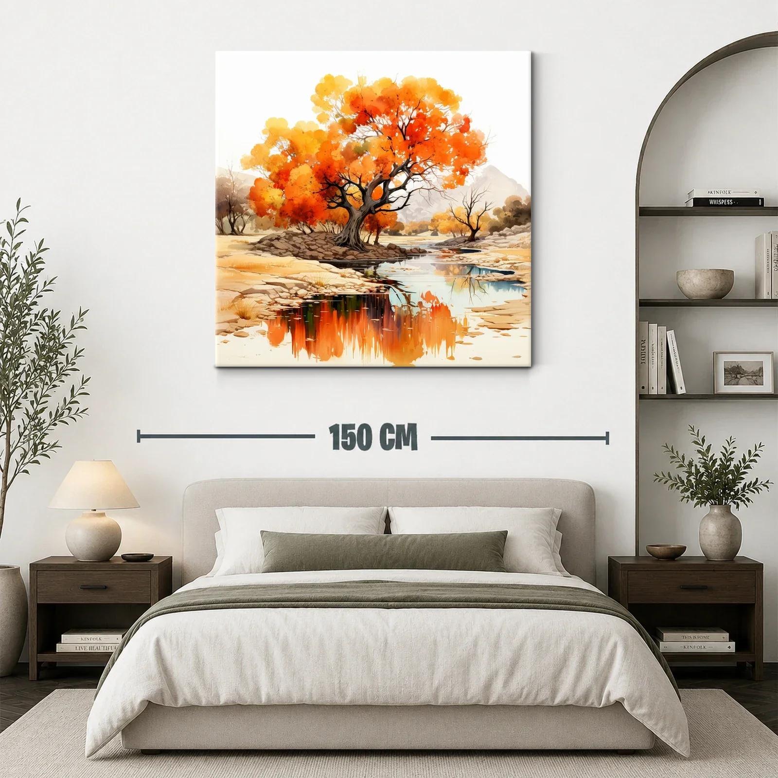 Árbol otoñal reflejado en tranquilo río de montaña — miniatura 3