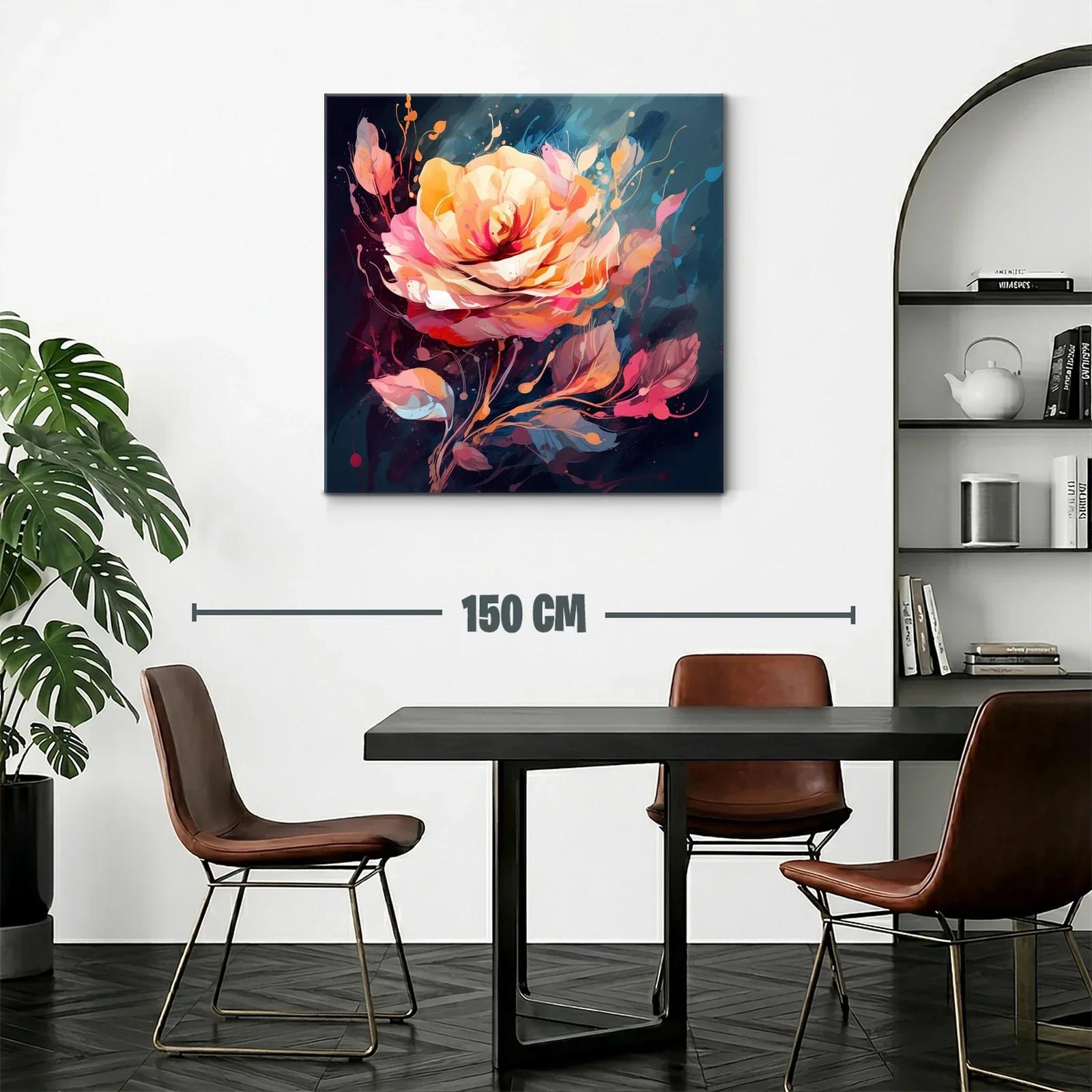 Impacto floral en tonos cálidos y suaves en fondo oscuro — miniatura 2