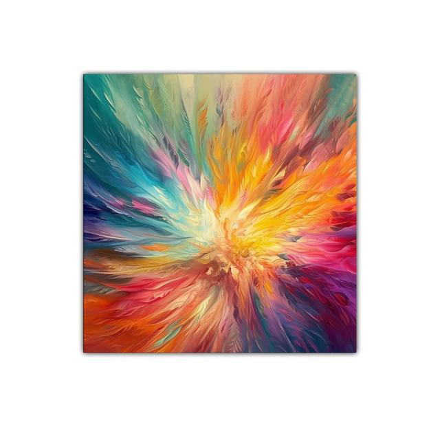 Explosión de color que irradia energía y movimiento