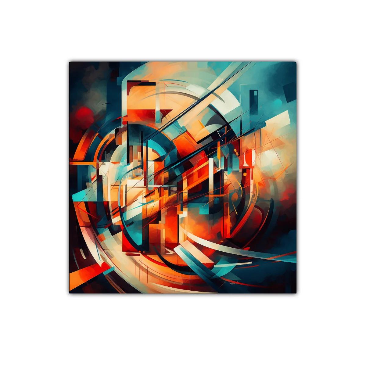 Composición abstracta vibrante con formas dinámicas y colores cálidos — imagen principal