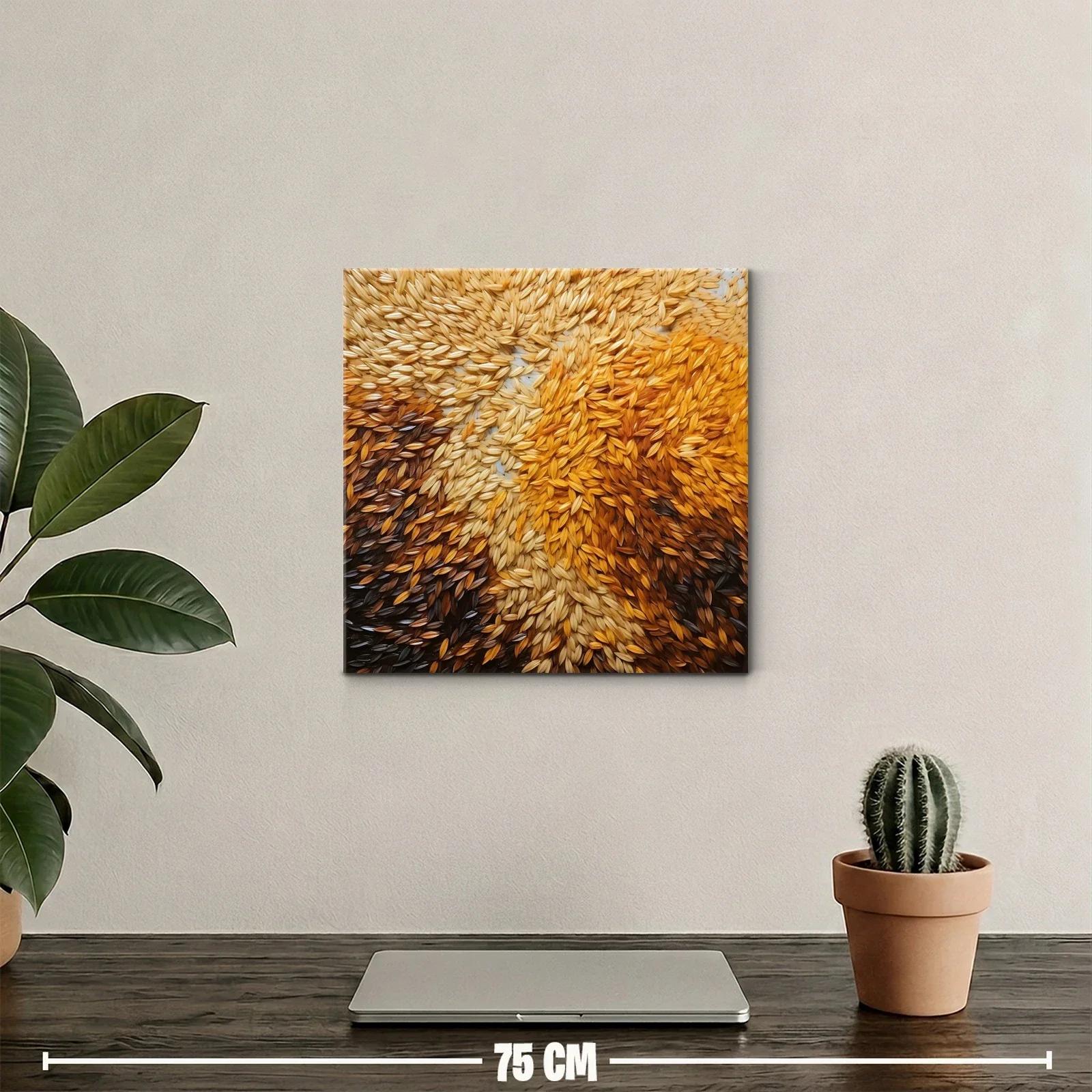 Cuadro abstracto con texturas en tonos tierra cálidos — miniatura 2
