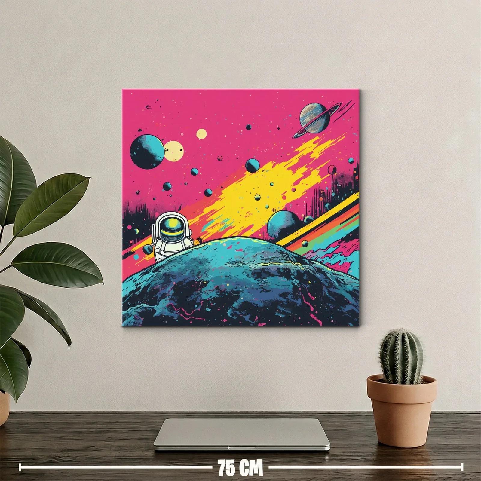 Espacio Cosmos con Astronauta en Fondo Vibrante — miniatura 2