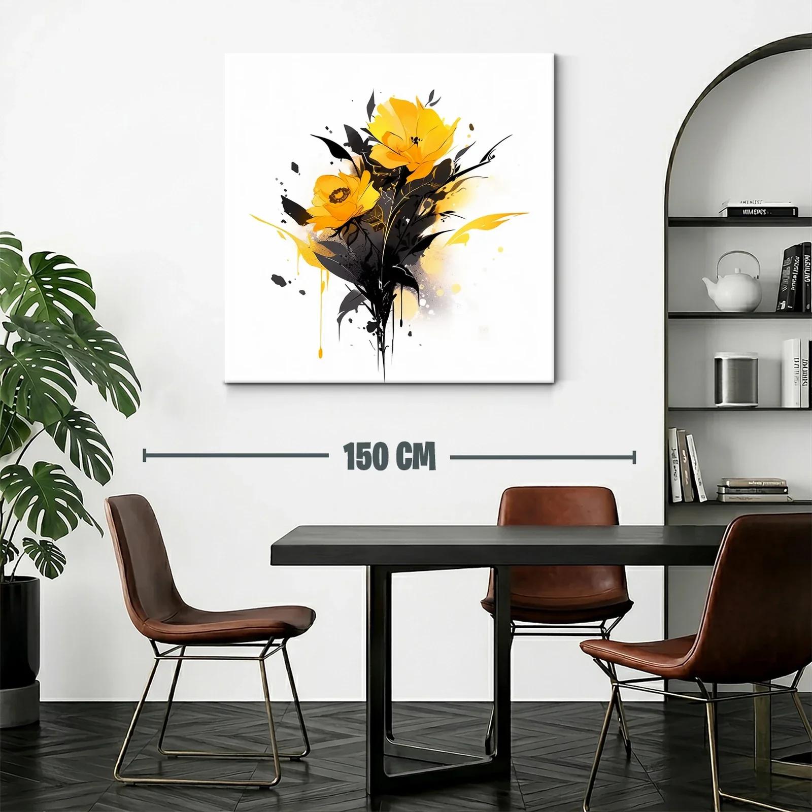 Flores amarillas con contrastes oscuros y estilo moderno — miniatura 2